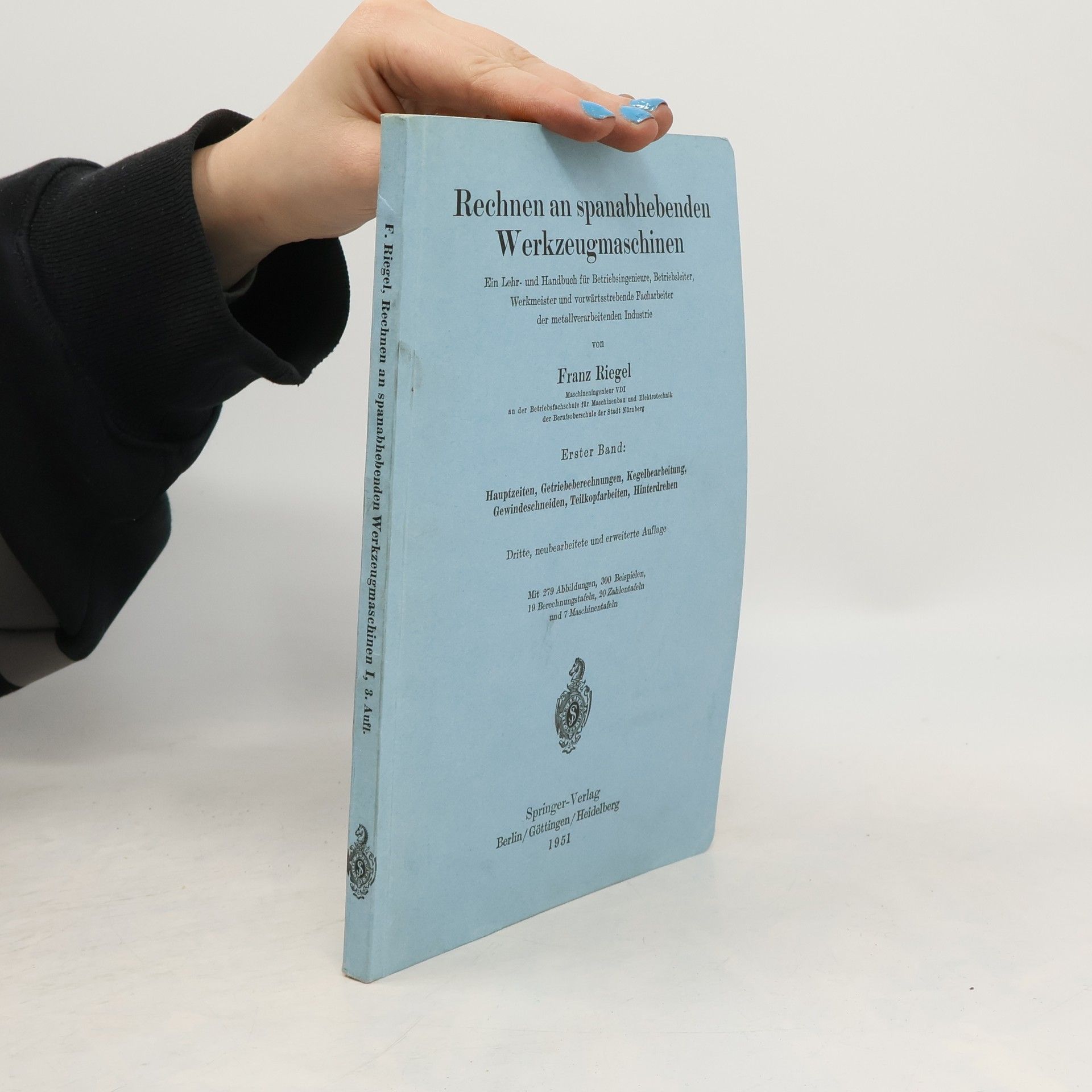 Franz Riegel Rechen an spanabhebenden Werkzeugmaschinen 1