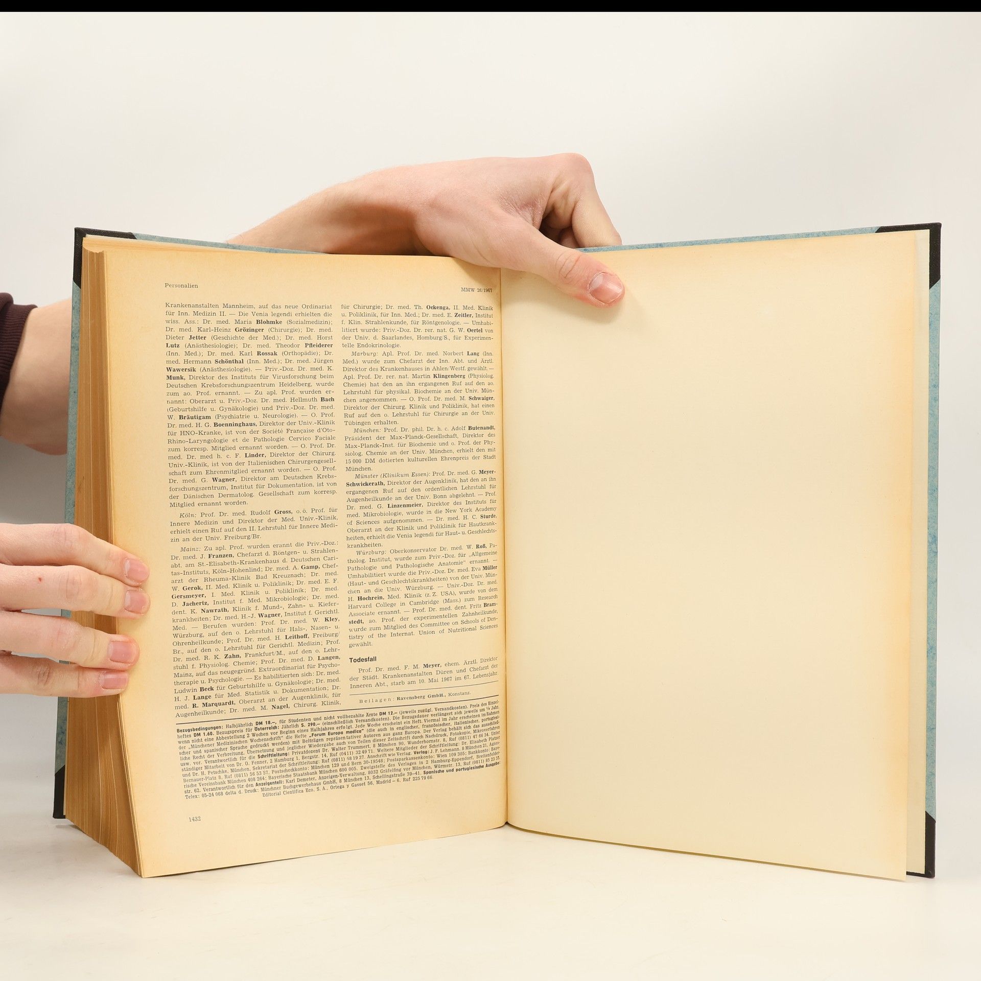 Autorenkollektiv Münchener Medizinische Wochenschrift 109. Jahrgang