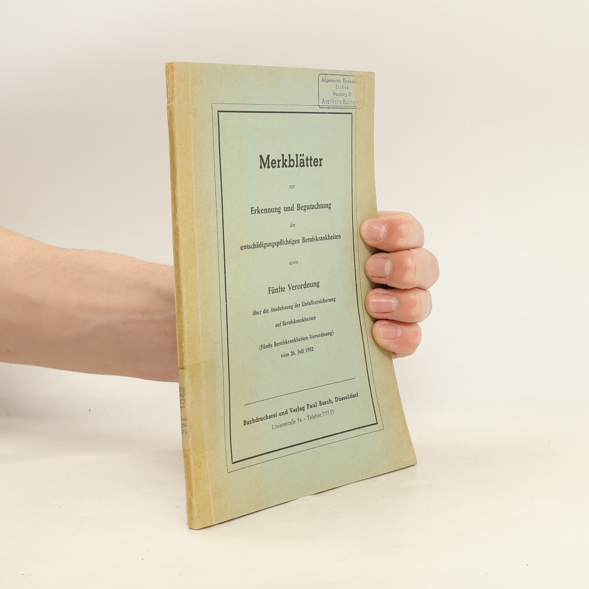 kolektiv Merkblätter zur Erkennung und Begutachtung der entschädigungspflichtigen Berufskrankheiten