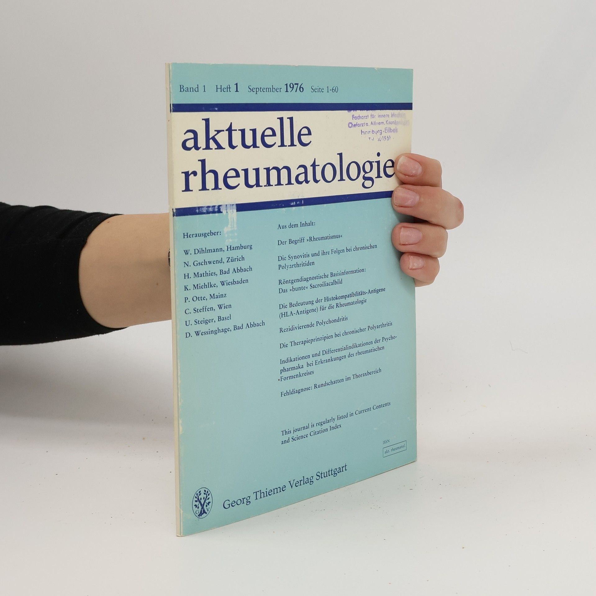 Collectif d'auteurs Aktuelle Rheumatologie 1/1