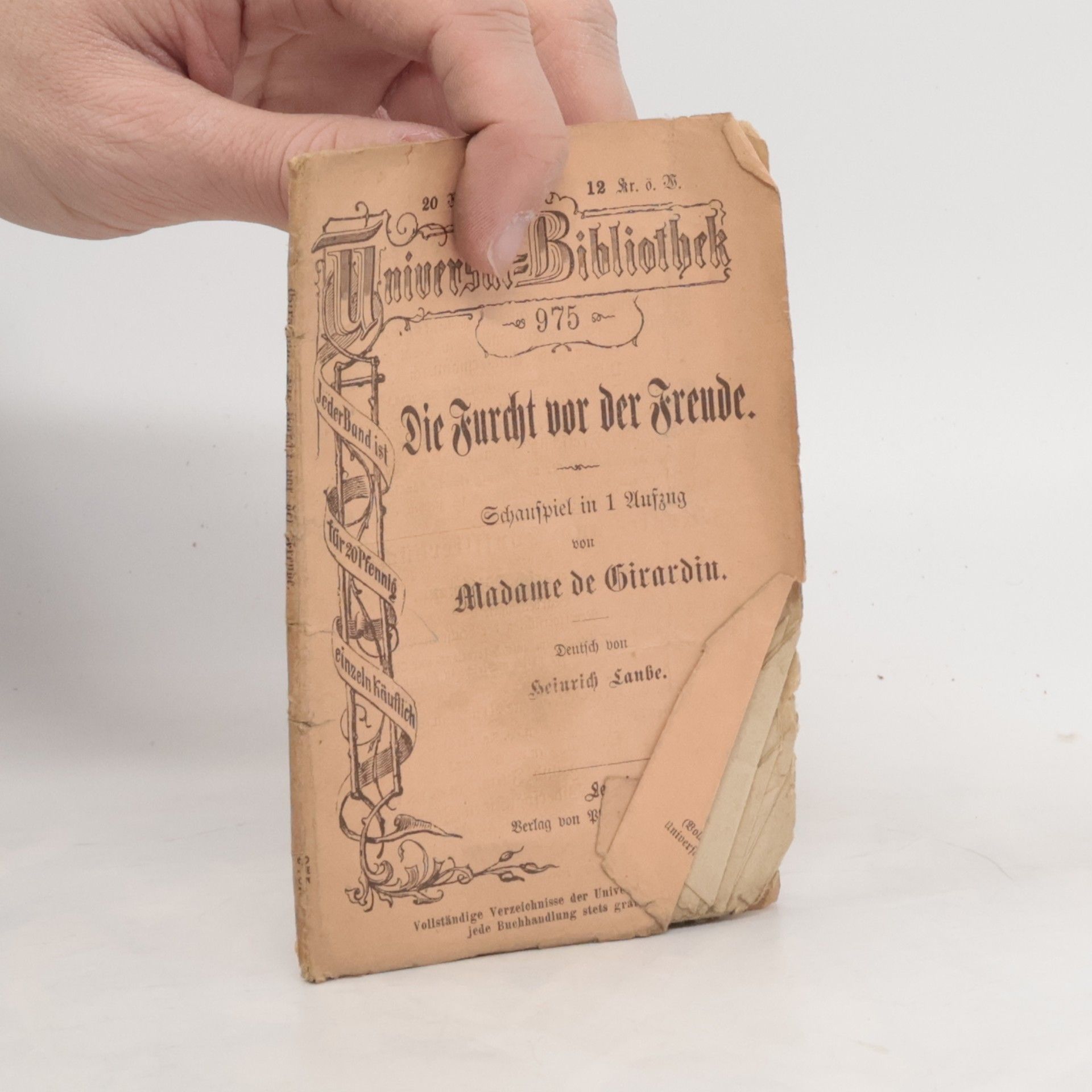 Delphine de Girardin Die Furcht vor der Freude