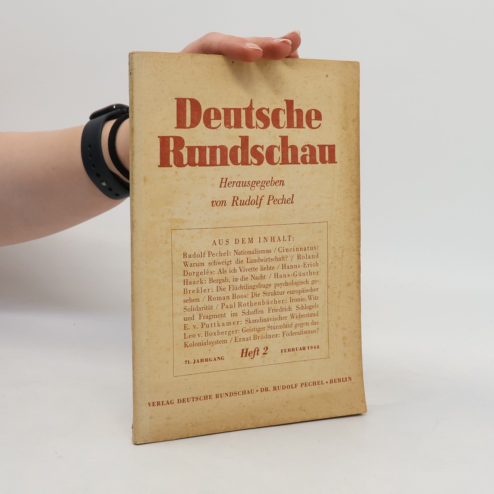 Rudolf Pechel Deutsche Rundschau, Heft 2