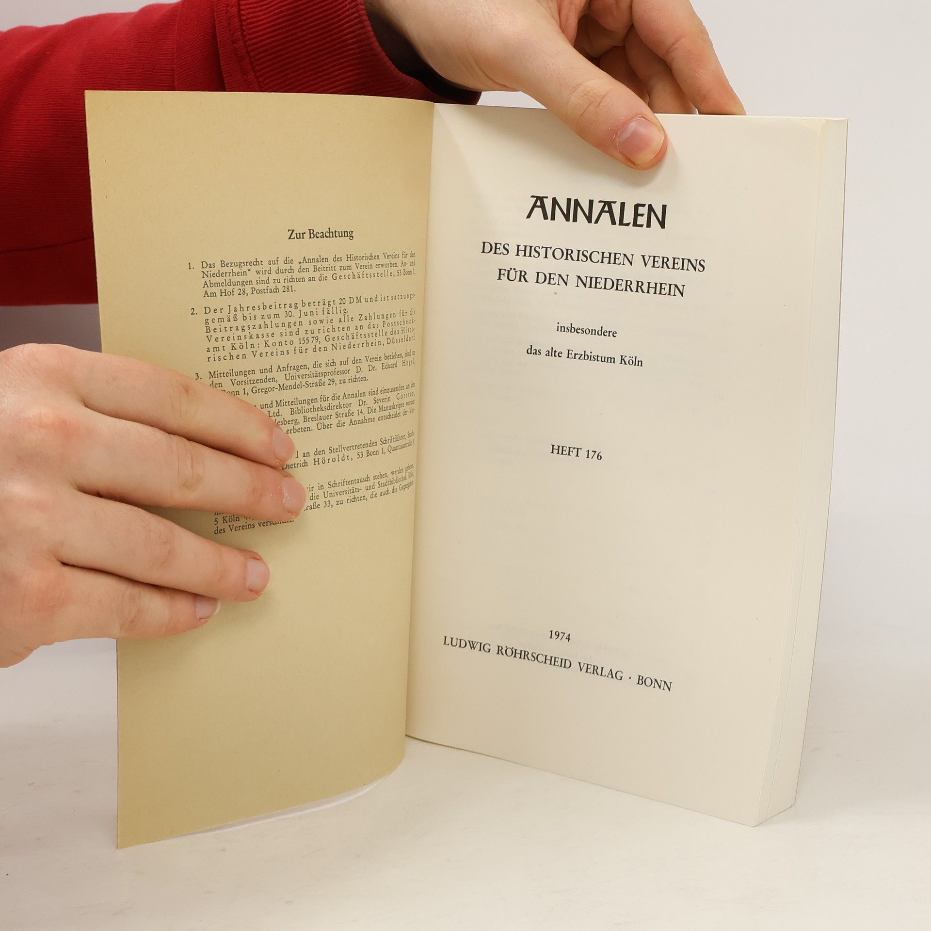 Various authors Annalen des Historischen Vereins für den Niederrhein Heft 176