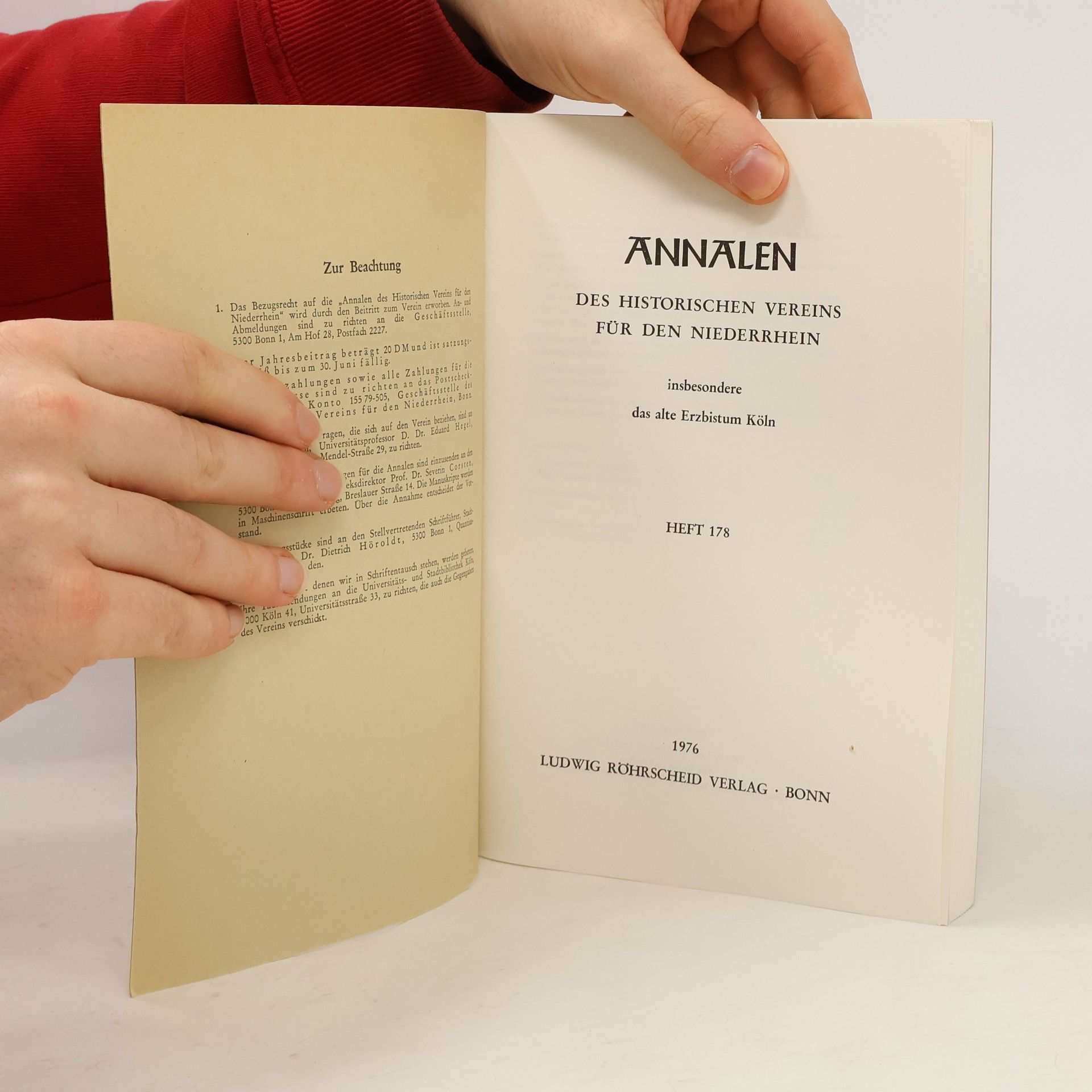 Collectif d'auteurs Annalen des Historischen Vereins für den Niederrhein. Heft 178