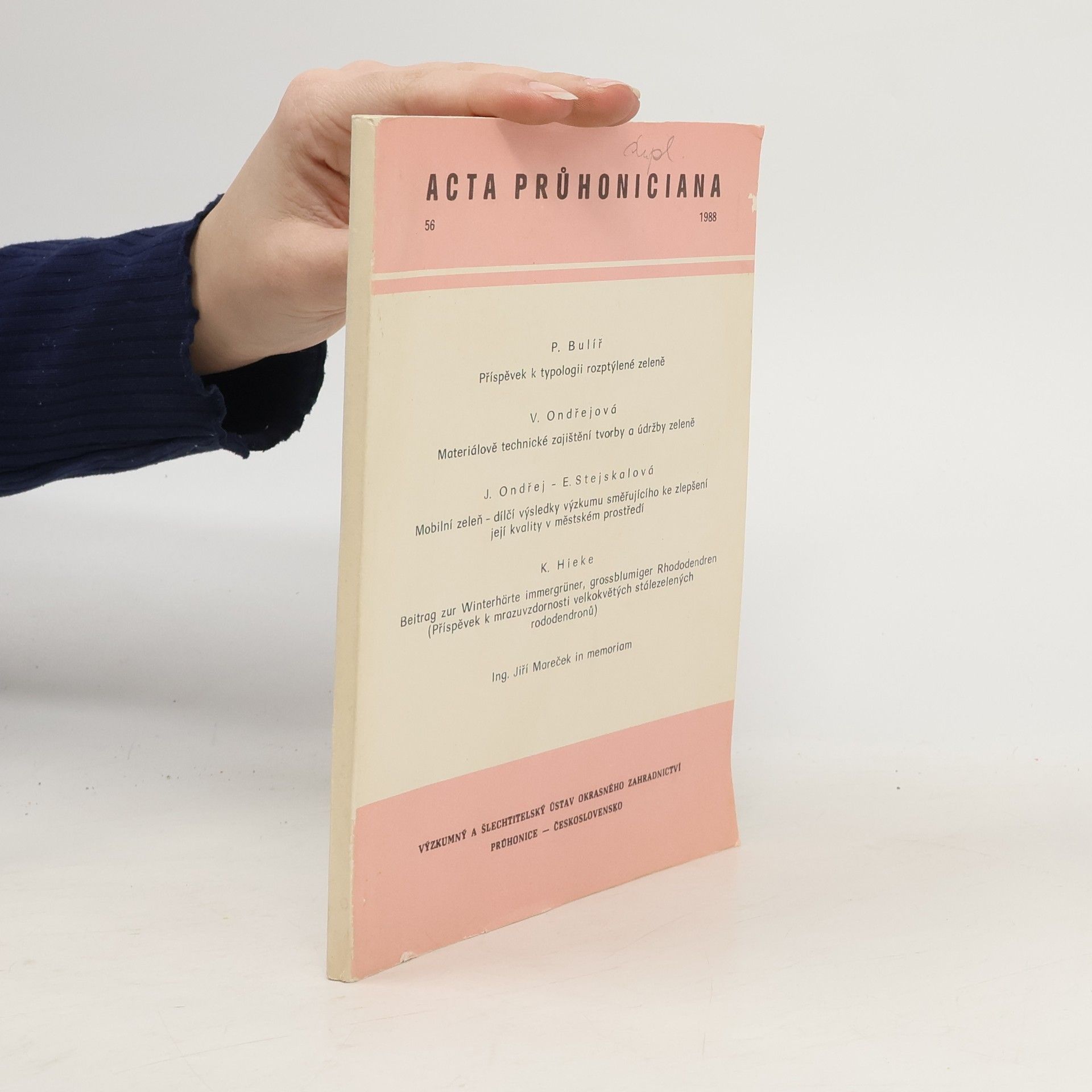 P. Bulíř Acta Průhoniciana 56/1988