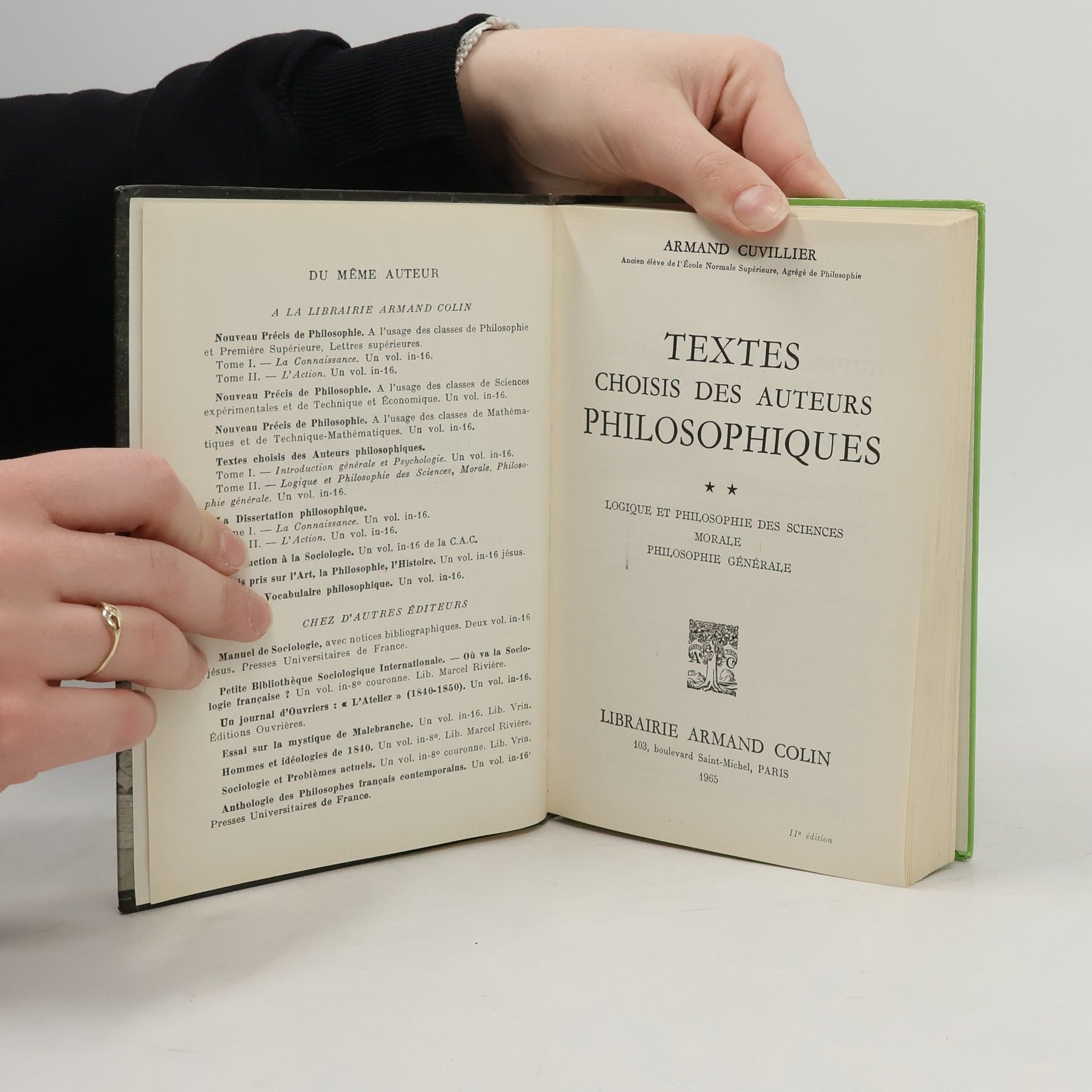Armand Cuvillier Textes choisis des auteurs philosophiques