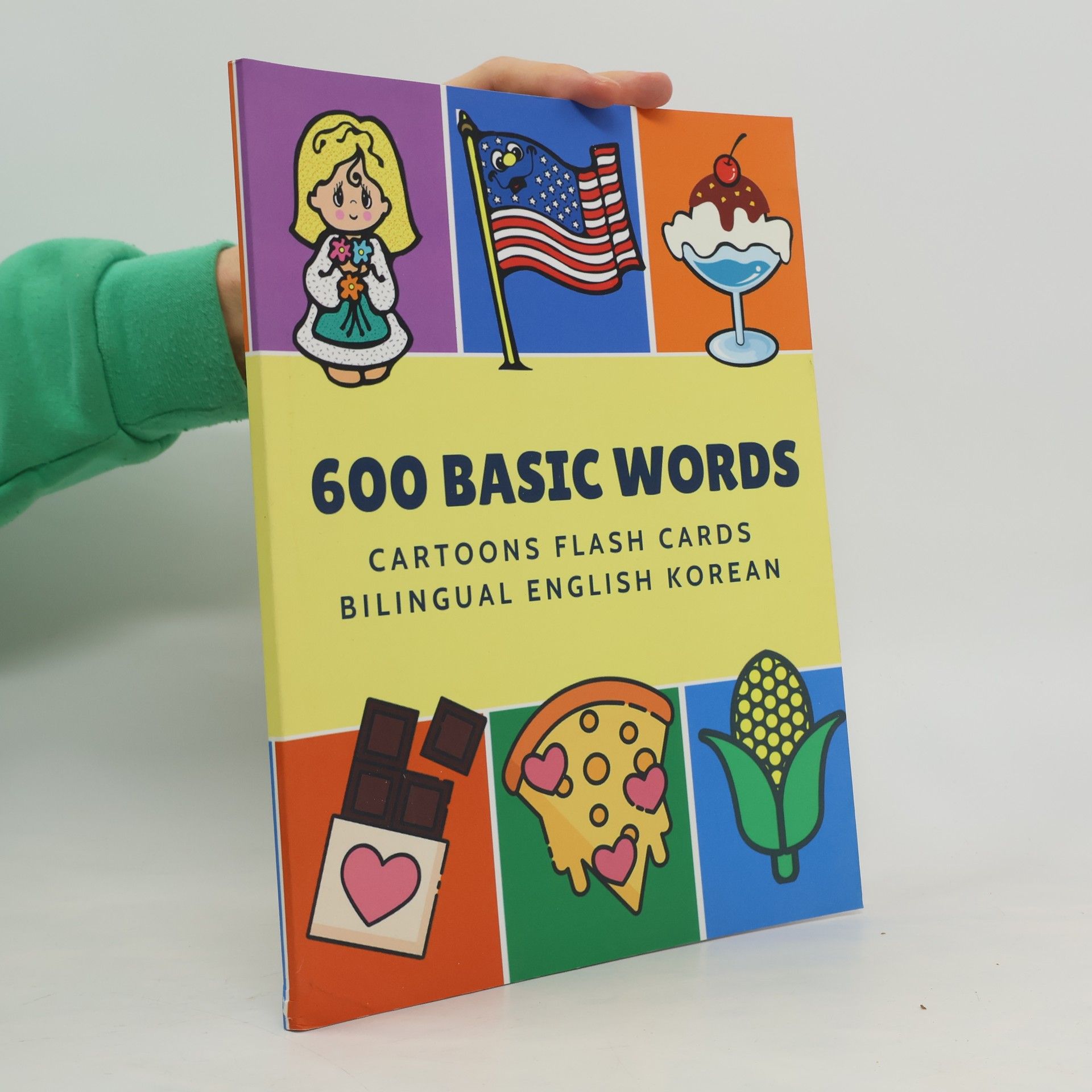 Kinder Language 600 Basic Words Cartoons Flash Cards Bilingual English Korean