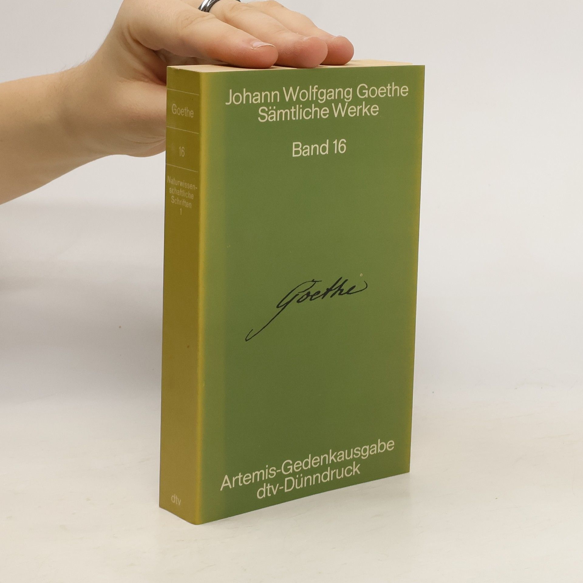 Johann Wolfgang von Goethe Die naturwissenschaftlichen Schriften I. Artemis-Gedenkausgabe dtv-Dünndruck
