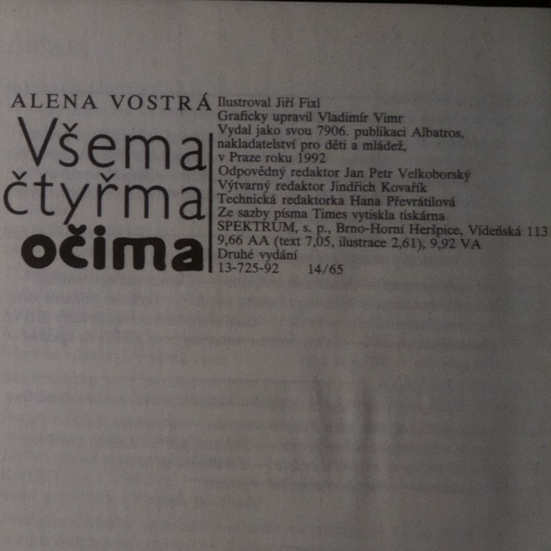 Alena Vostrá Všema čtyřma očima