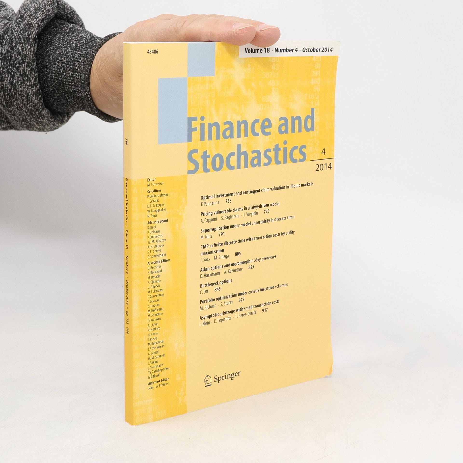 Collectif d'auteurs Finance and Stochastics