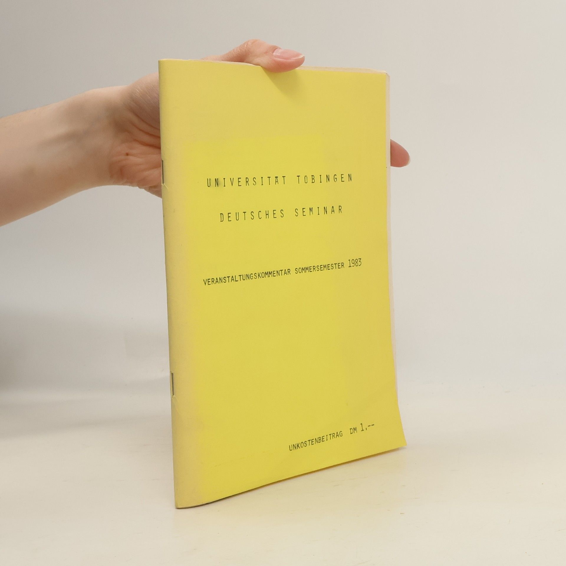 Autorenkollektiv Veranstaltungs kommentar Sommersemester 1983