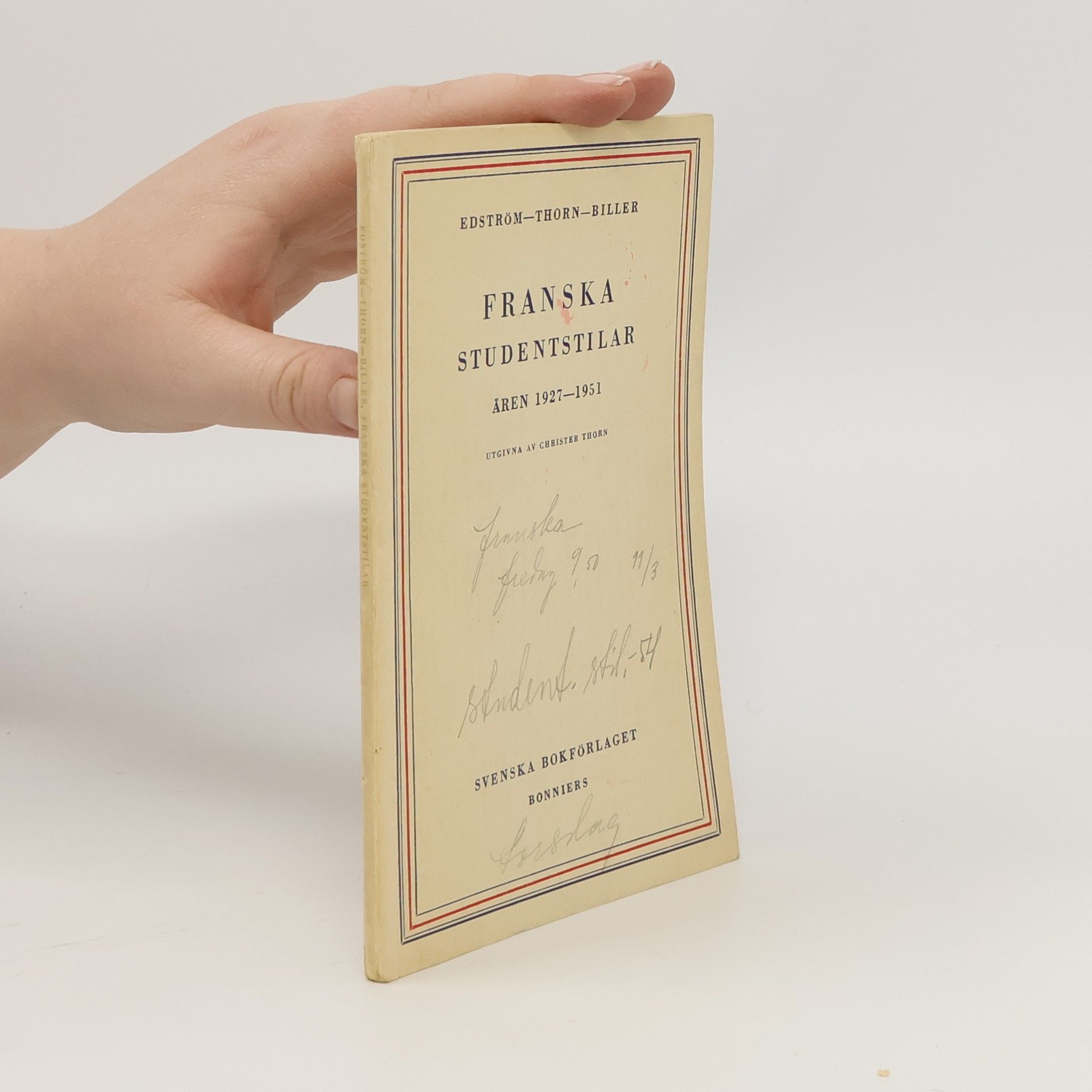 Collectif d'auteurs Franska Studentstilar. Aren 1927-1951