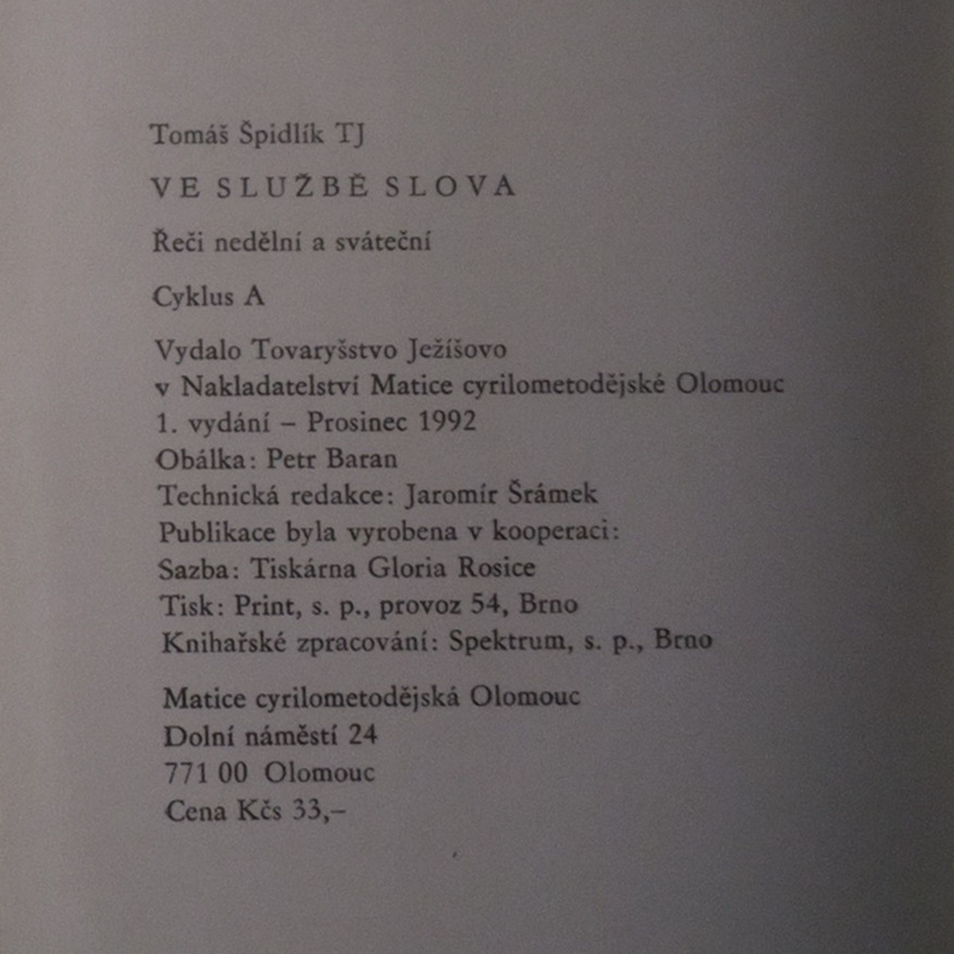 Tomáš Špidlík Ve službě slova