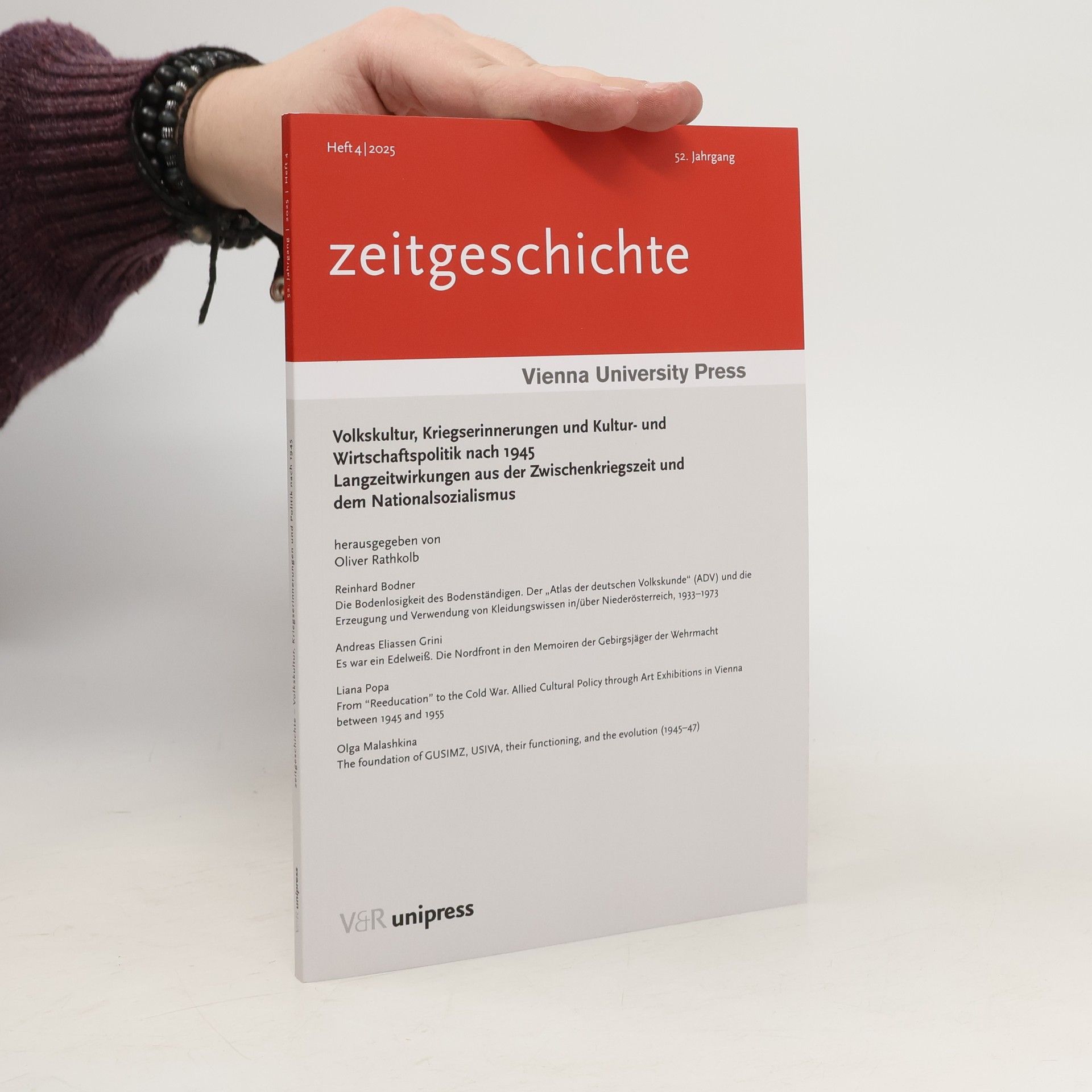 Volkskultur, Kriegserinnerungen und Kultur- und Wirtschaftspolitik nach 1945