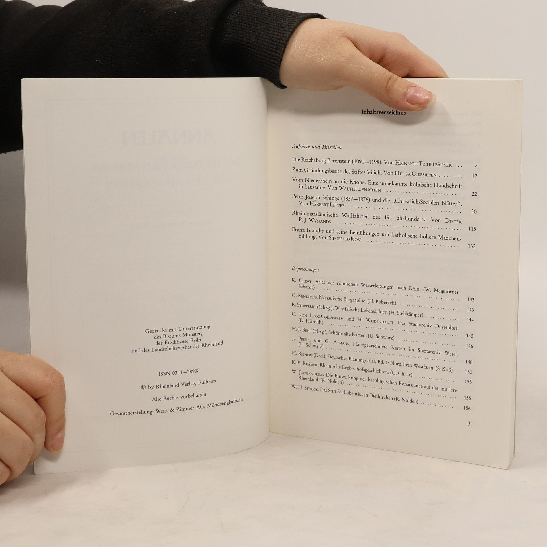 Autorenkollektiv Annalen des Historischen Vereins für den Niederrhein, Heft 191