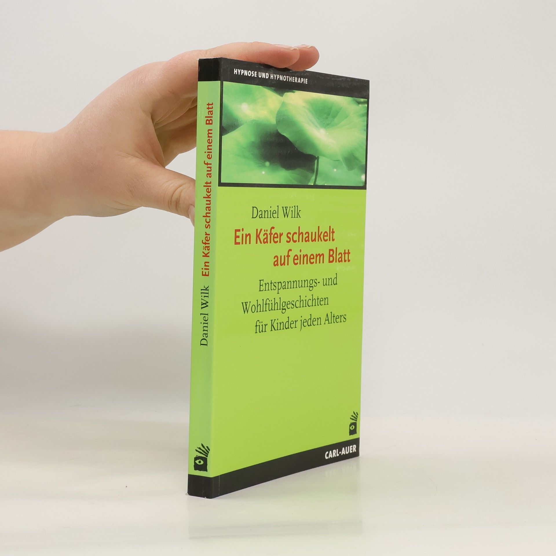 Ein Käfer schaukelt auf einem Blatt