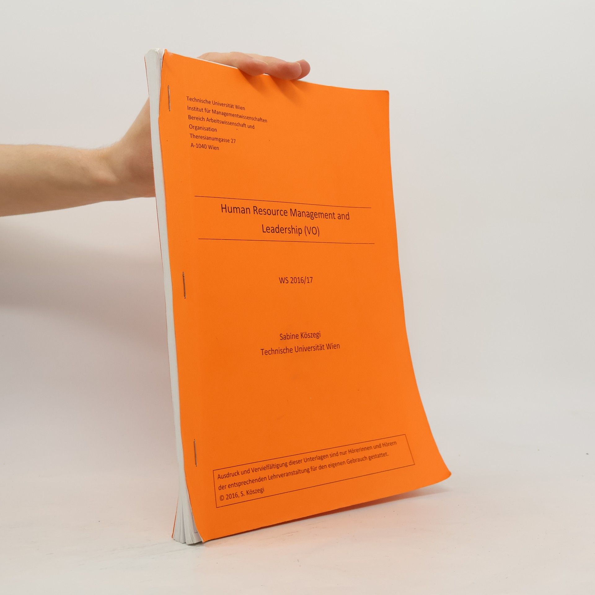 Sabine Köszegi Human Resource Management and Leadership