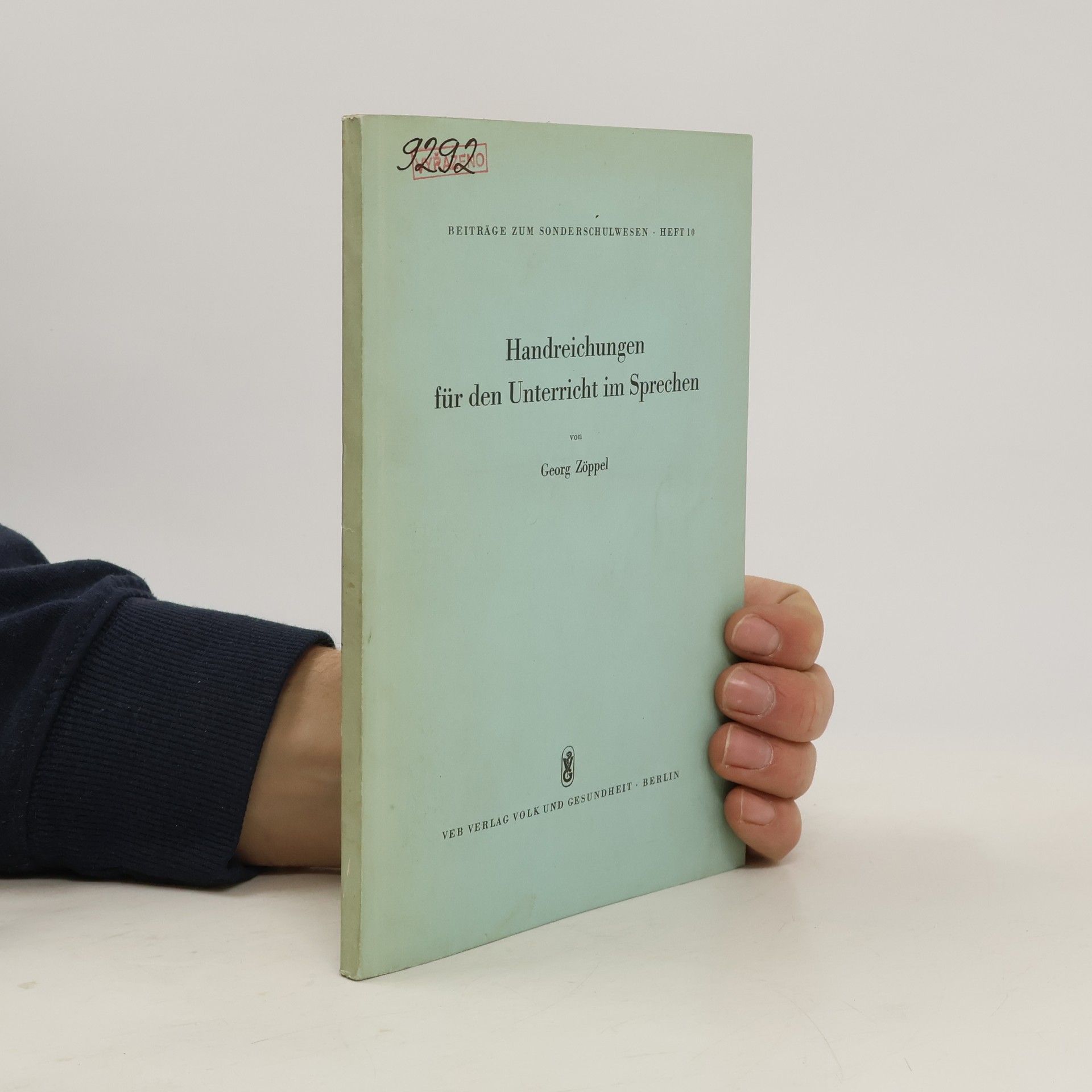 Georg Zöppel Handreichungen für den Unterricht im Sprechen