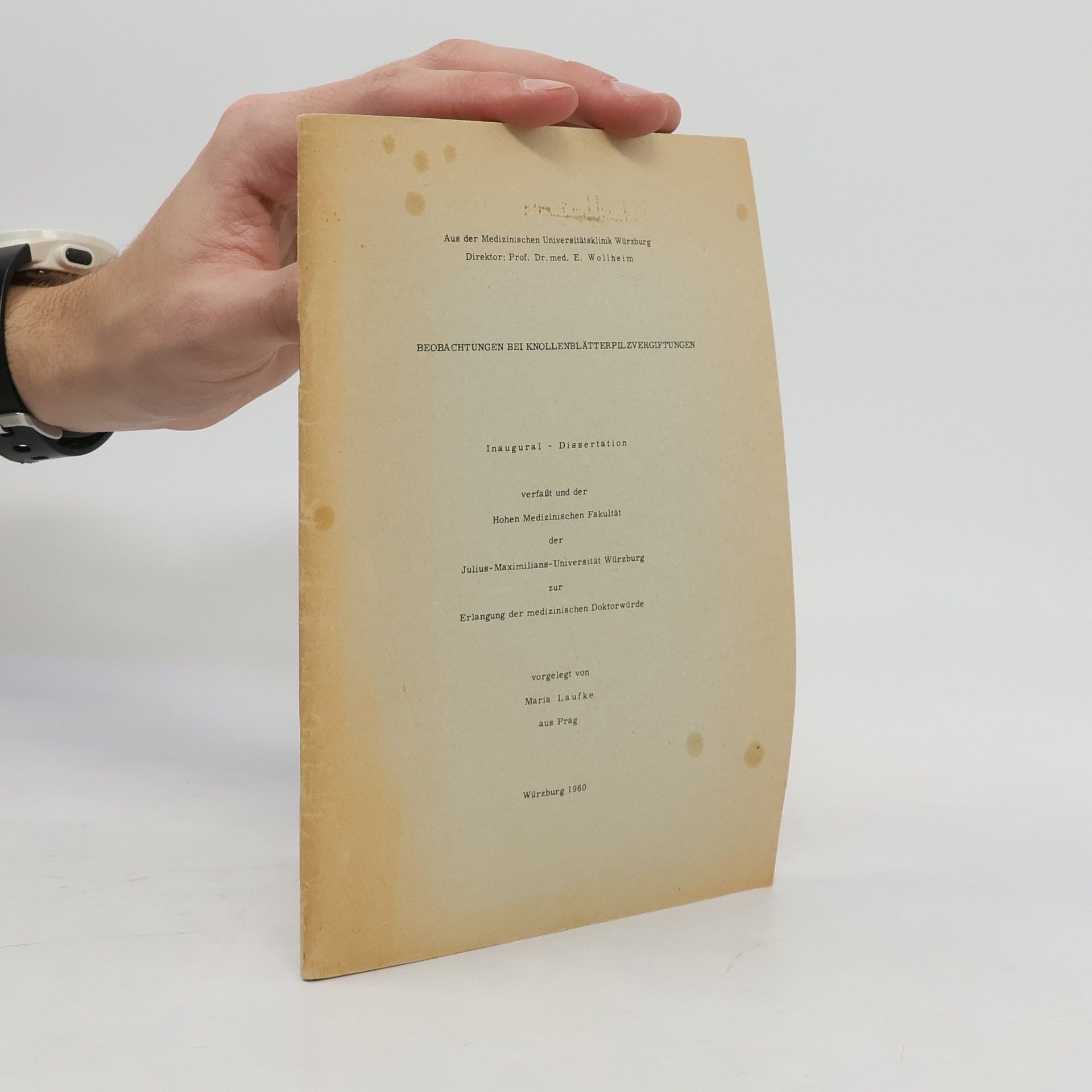 Maria Laufke Beobachtungen bei Knollenblätterpilzvergiftungen