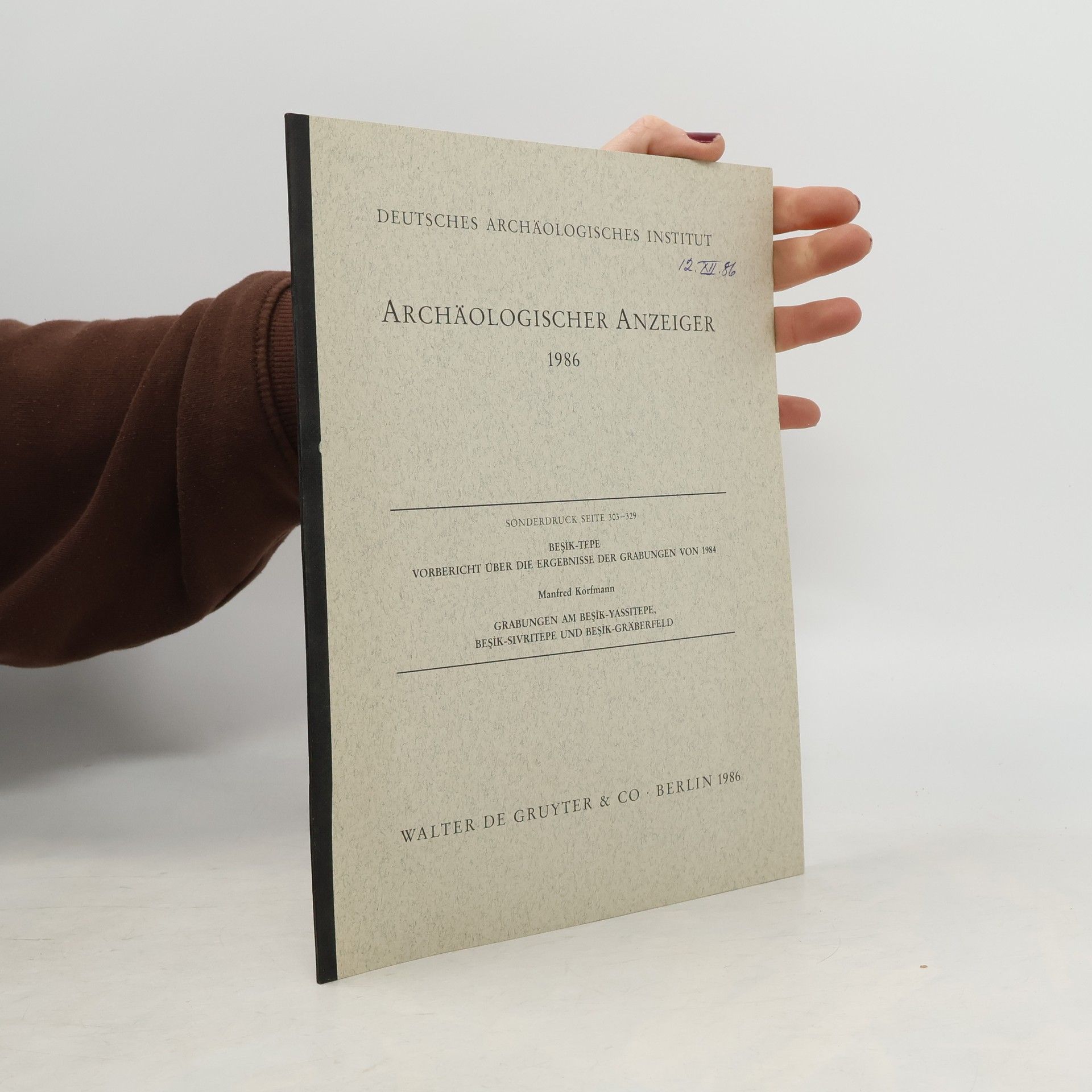 Collectif d'auteurs Archäologischer Anzeiger 1986