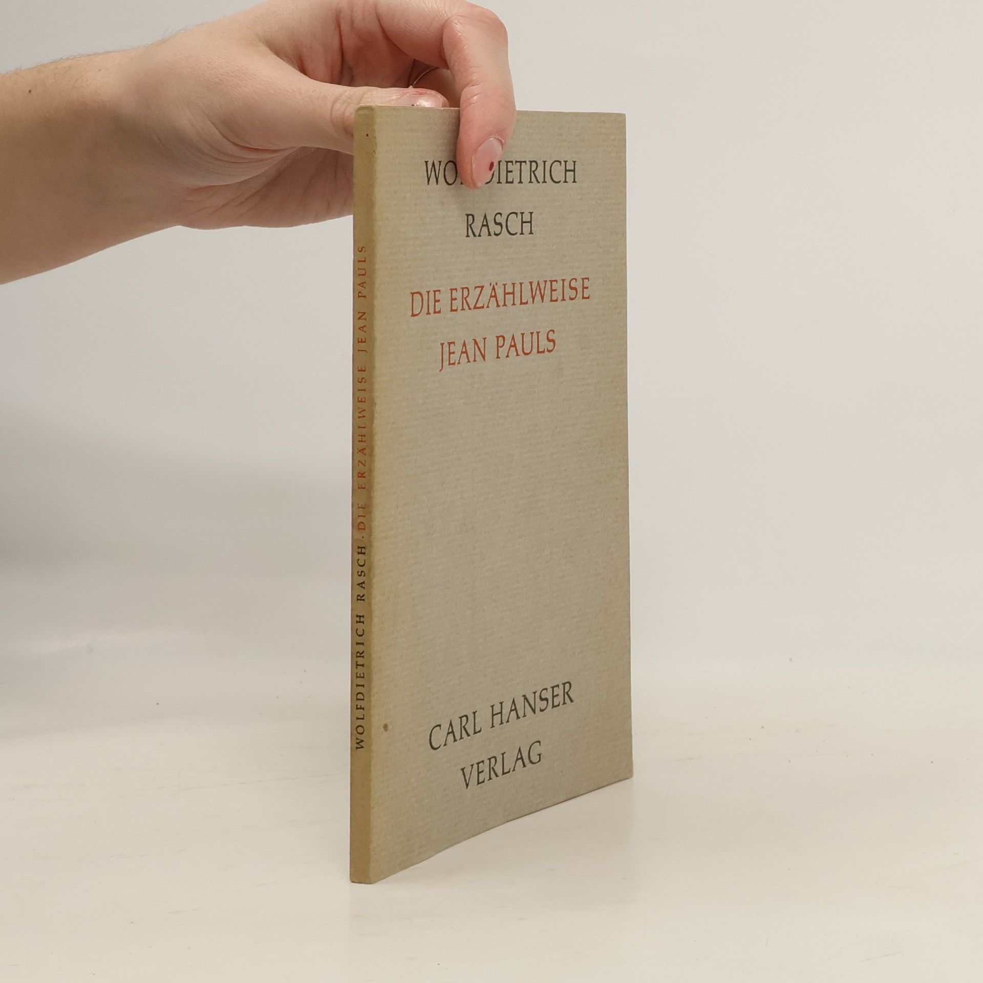 Wolfdietrich Rasch Die Erzählweise Jean Pauls