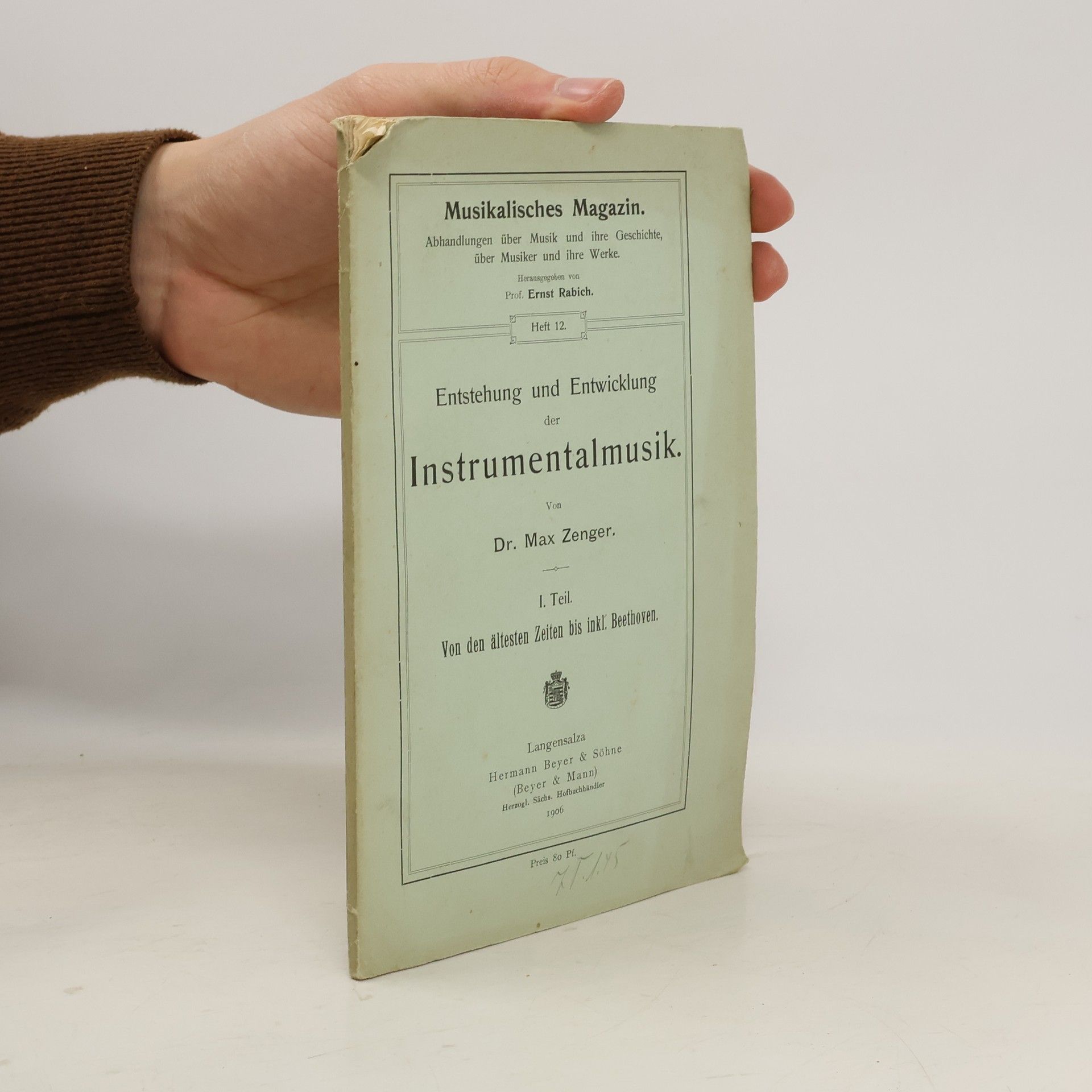Max Zenger Entstehung und Entwicklung der Instrumentalmusik II.