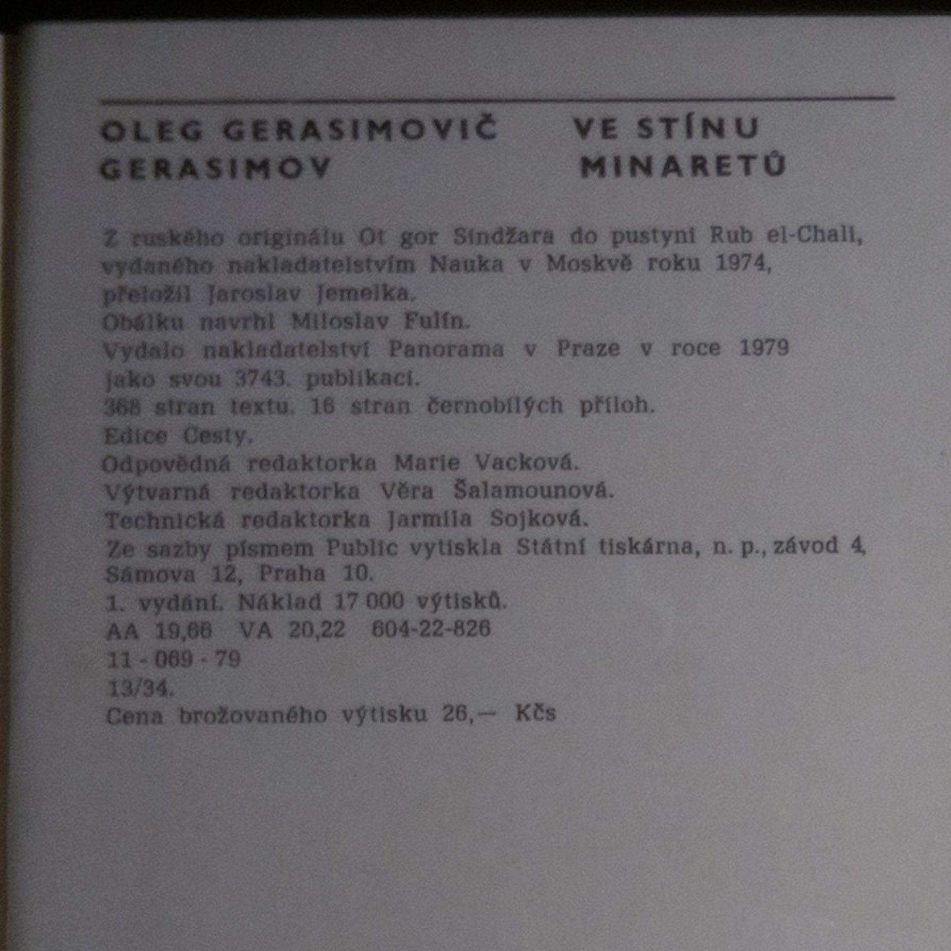 Oleg Gerasimovič Gerasimov Ve stínu minaretů