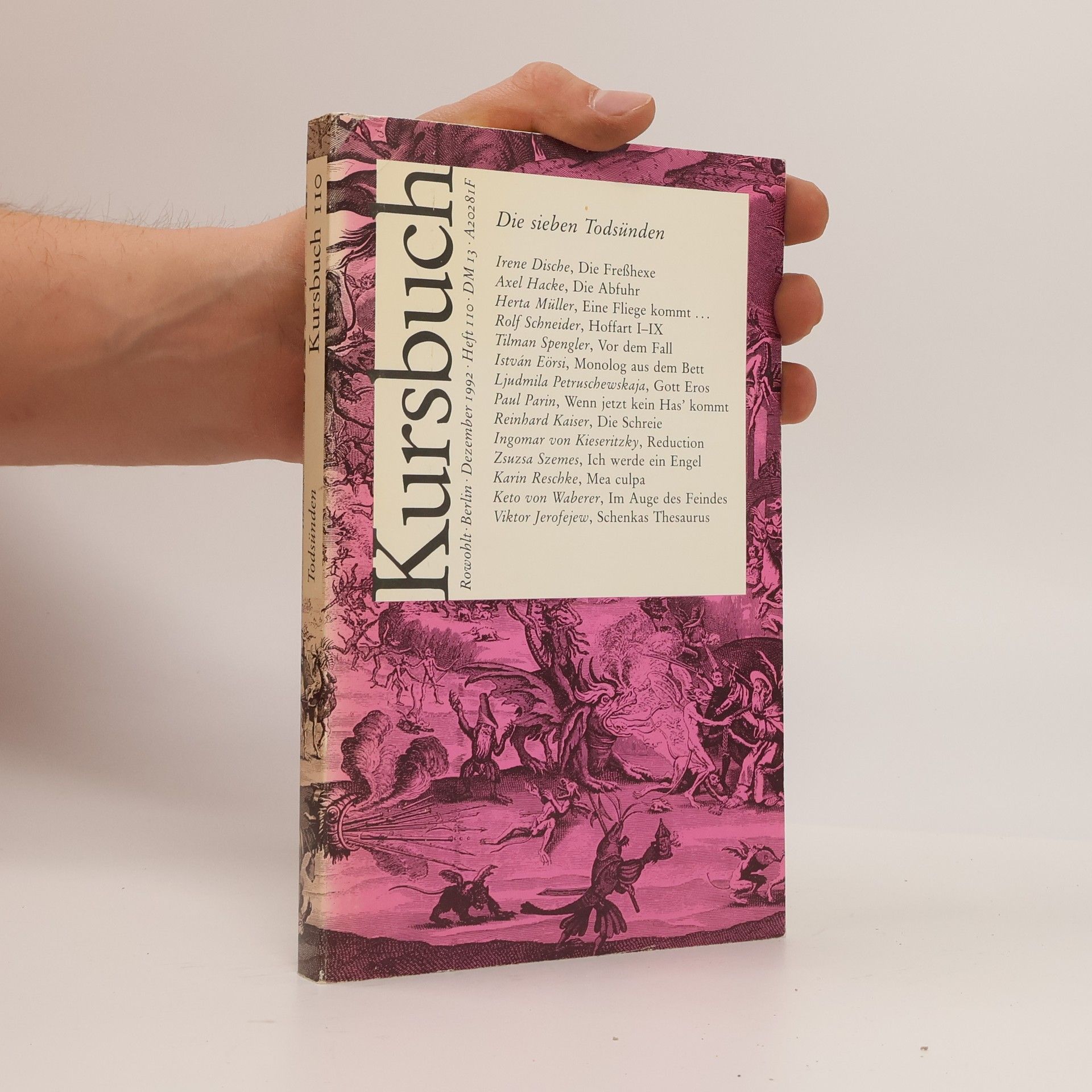 Irene Dische Kursbuch Heft 110: Die sieben Todsünden