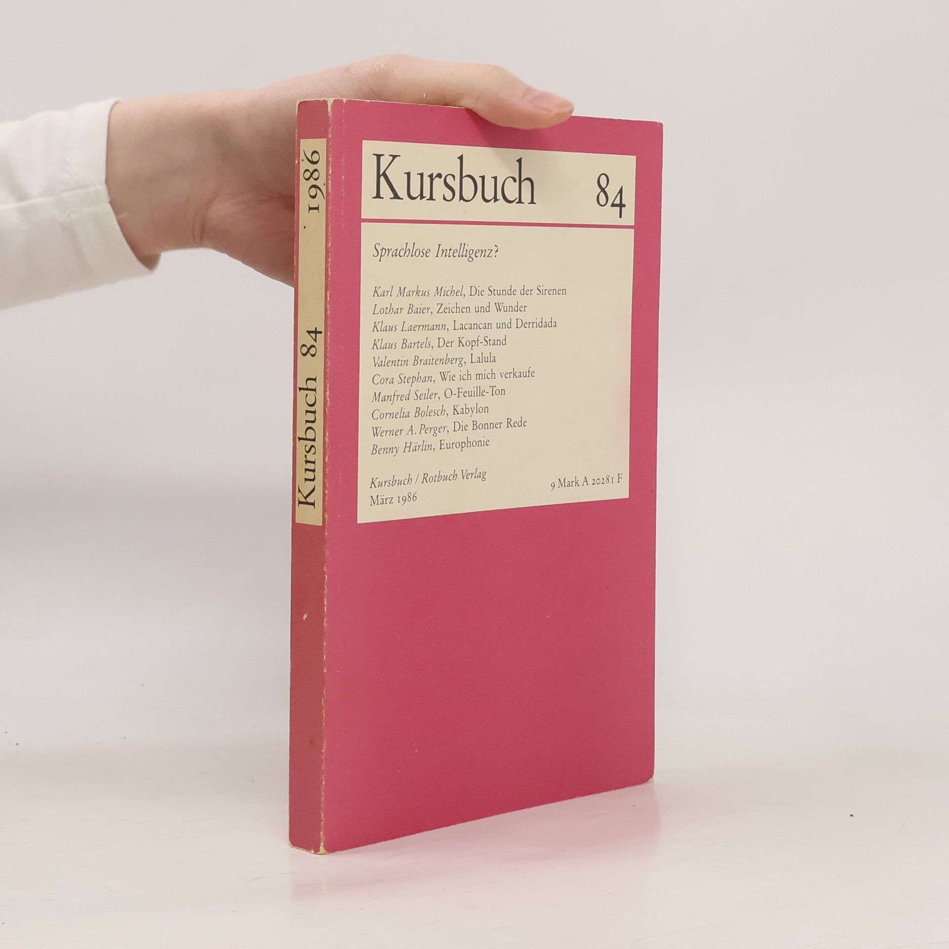 Autores varios Kursbuch 84. Sprachlose Intelligenz?