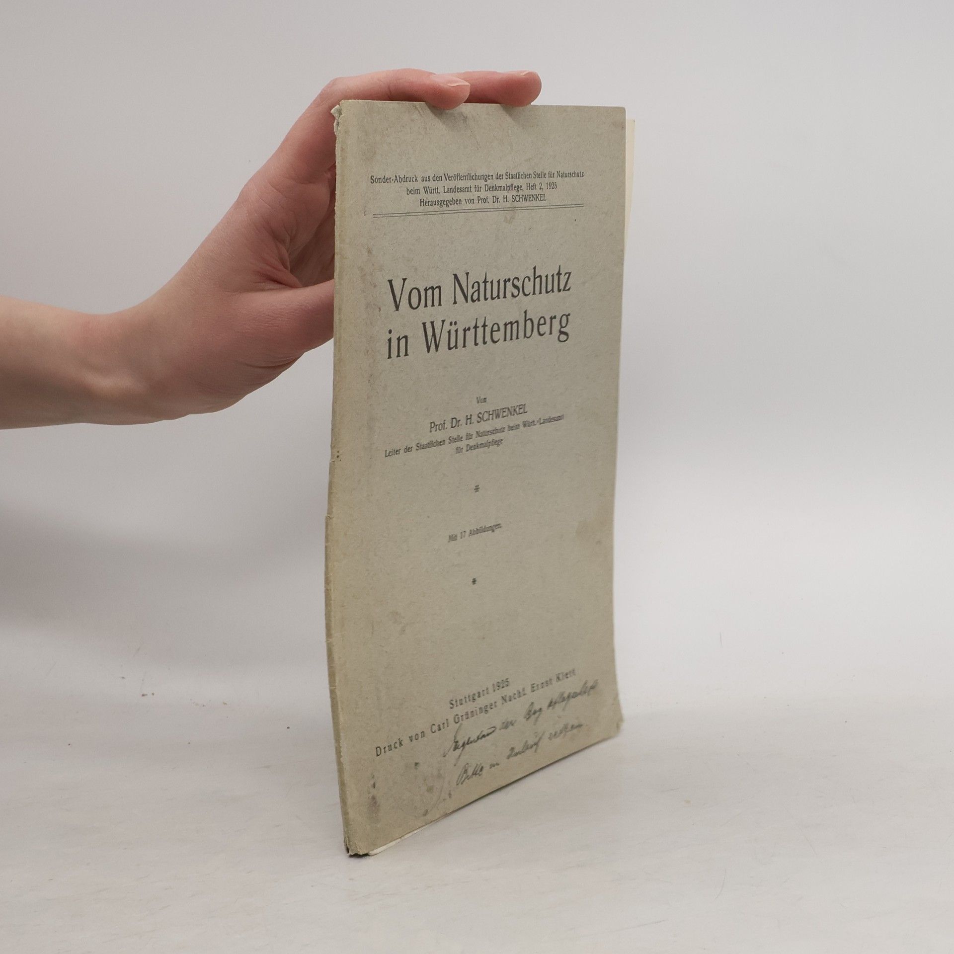 H. Schwenkel Vom Naturschutz in Württemberg