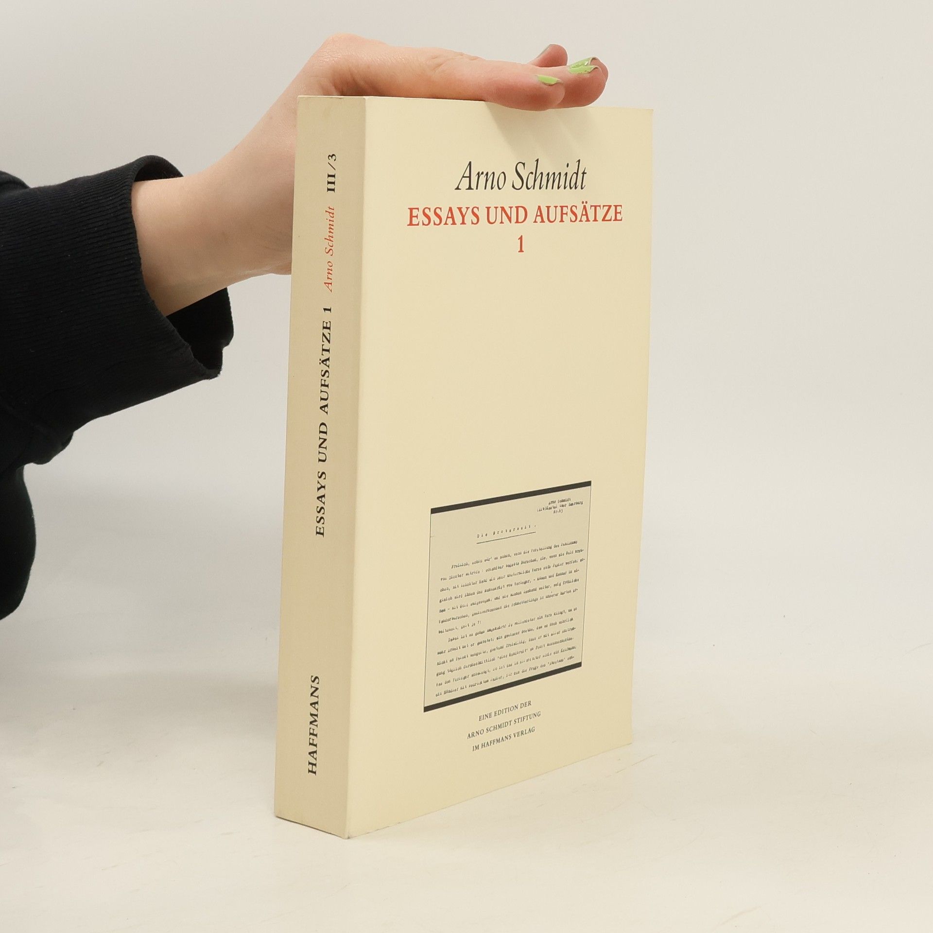 Arno Schmidt Essays und Aufsätze 1