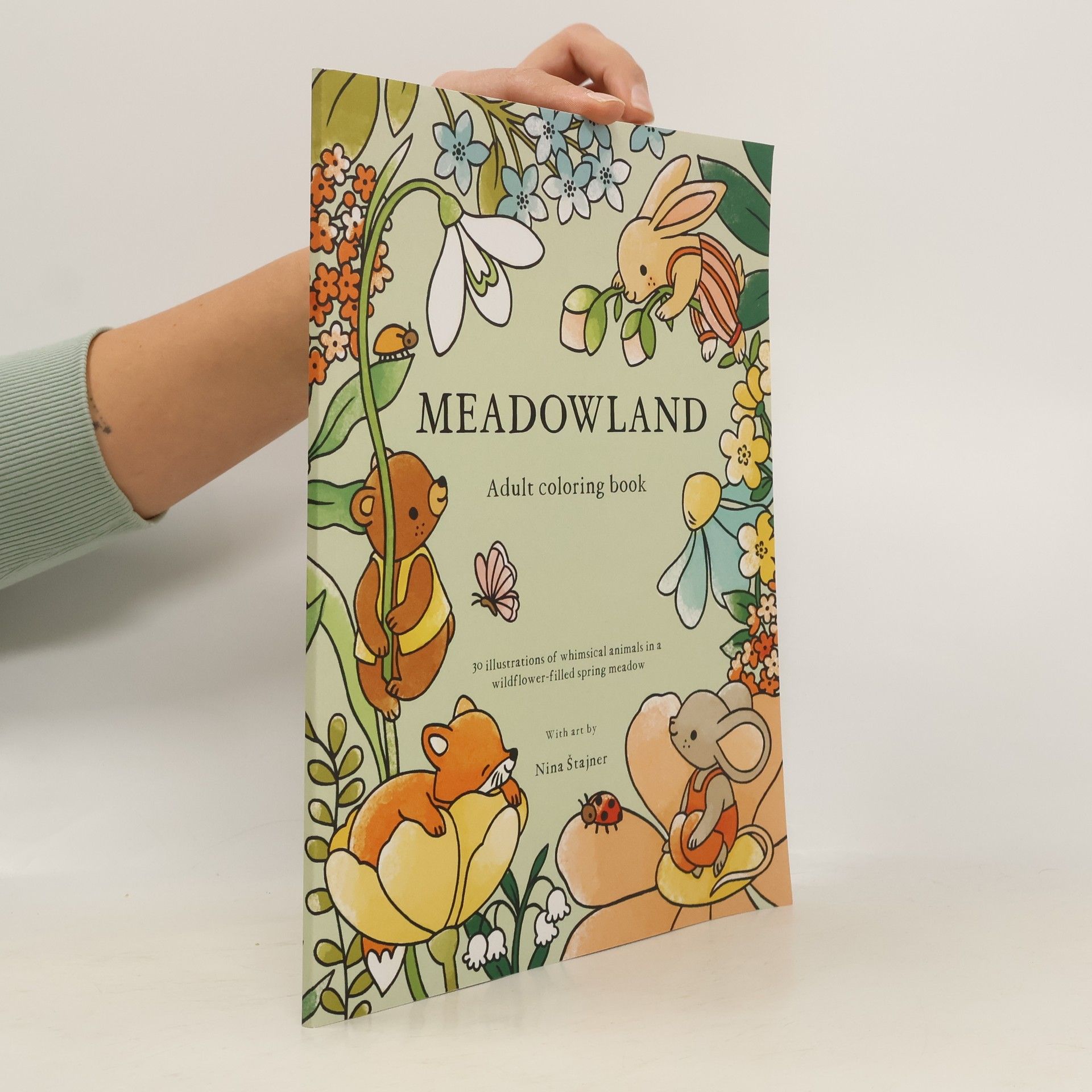 Stajner Nina Coloring Book Meadowland: 30 Illustrations of Whimsical Animals in a Wildflower-Filled Spring Meadow