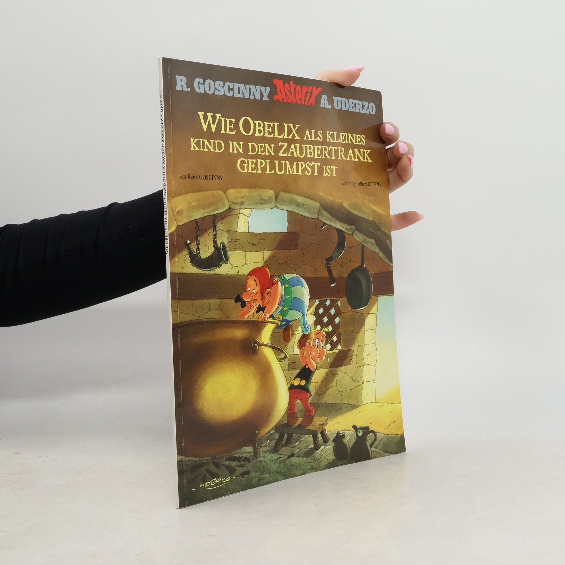 René Goscinny Wie Obelix als kleines kind in den Zabertrank Geplumpst ist