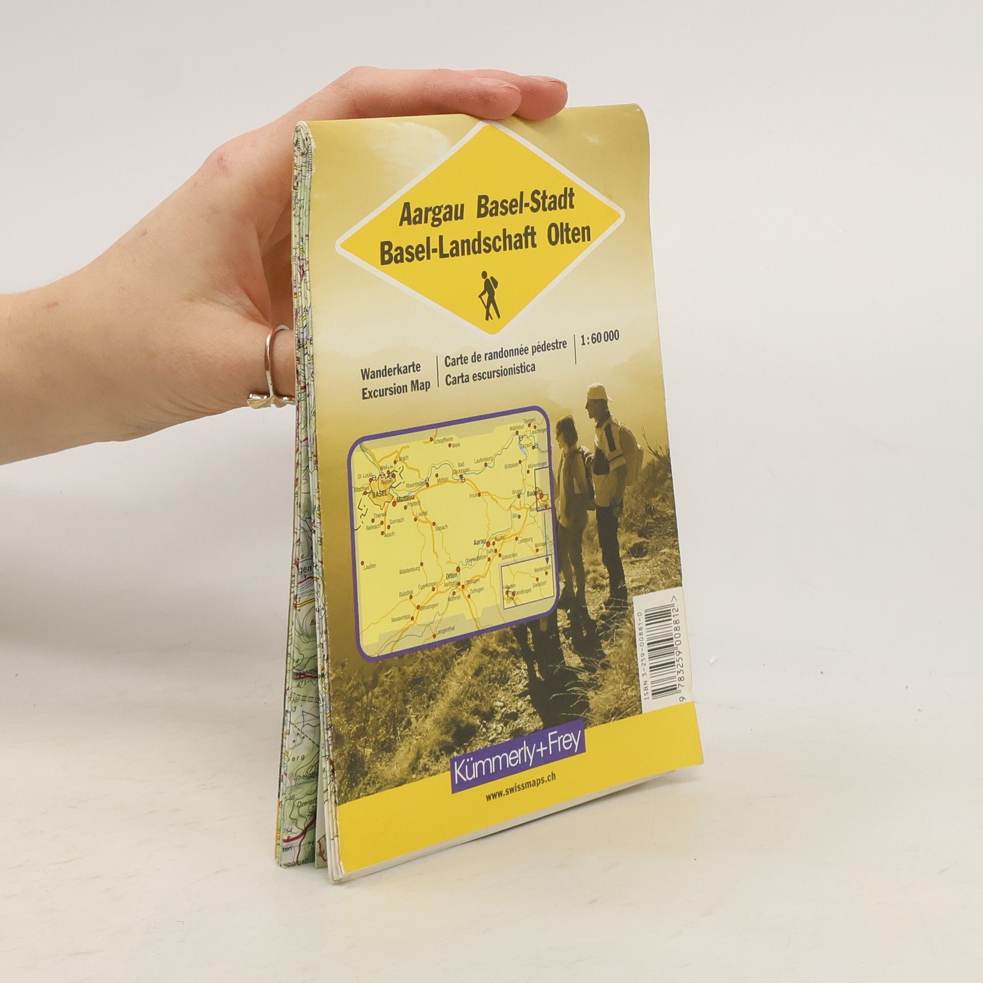 Collectif d'auteurs Jura 1 Aargau-Basel Stadt-Basel Land-Olten Hiking Map