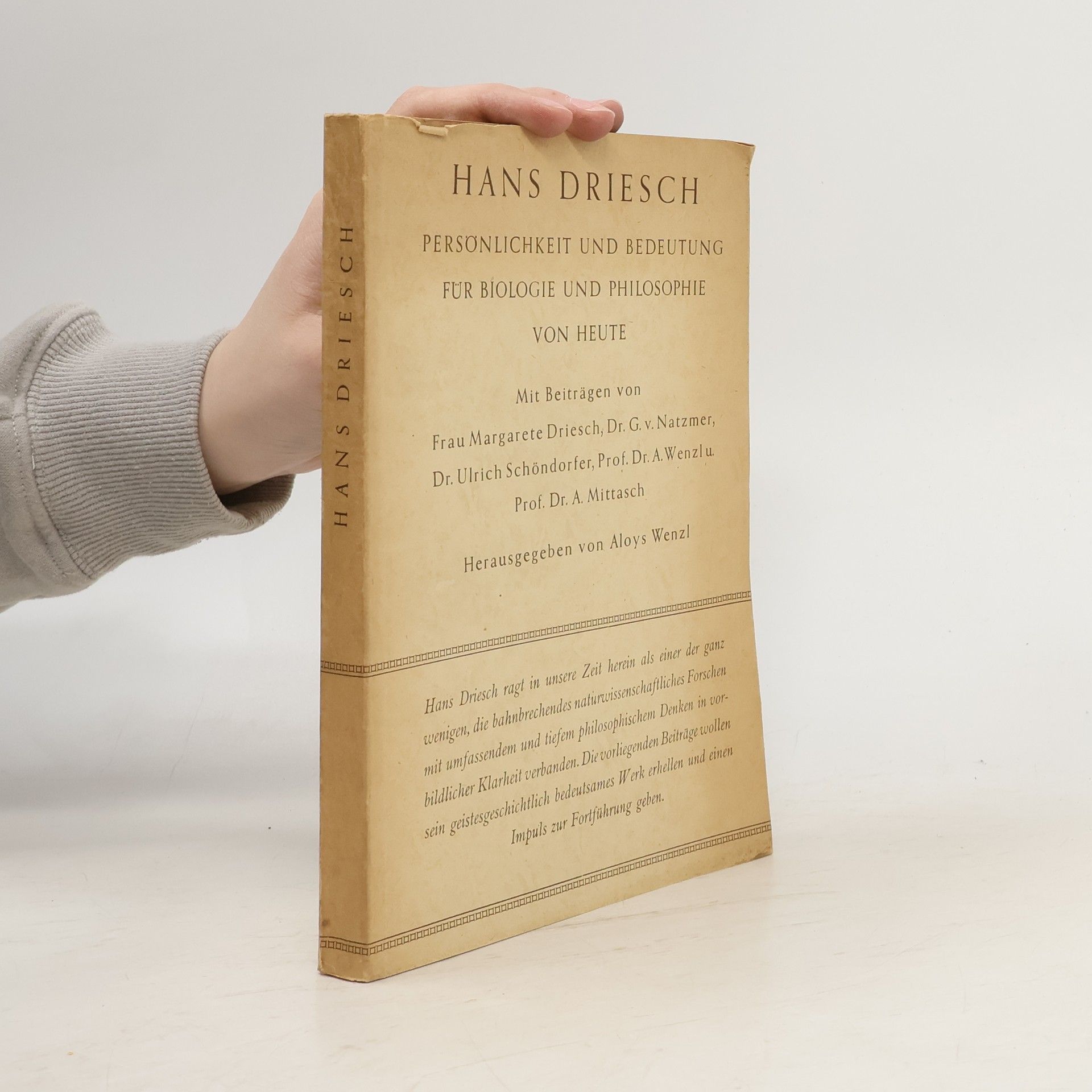 Aloys Wenzl Hans Driesch