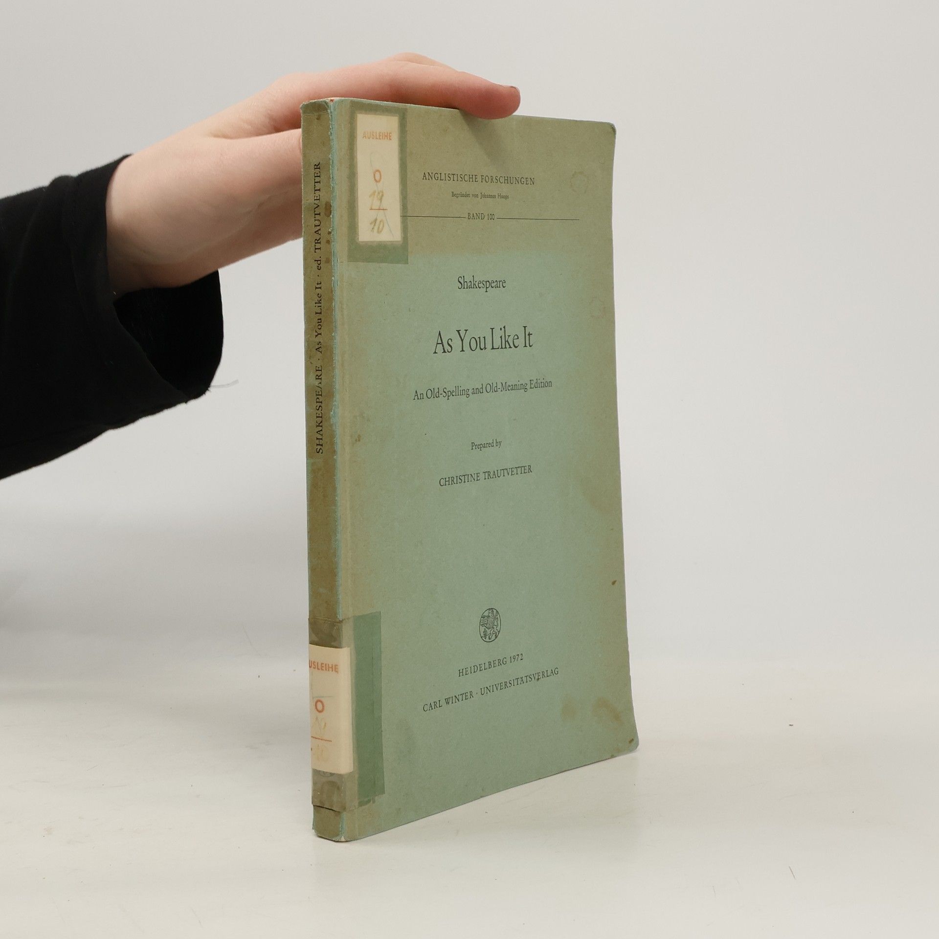 William Shakespeare Anglistische Forschungen - 100: As You Like It