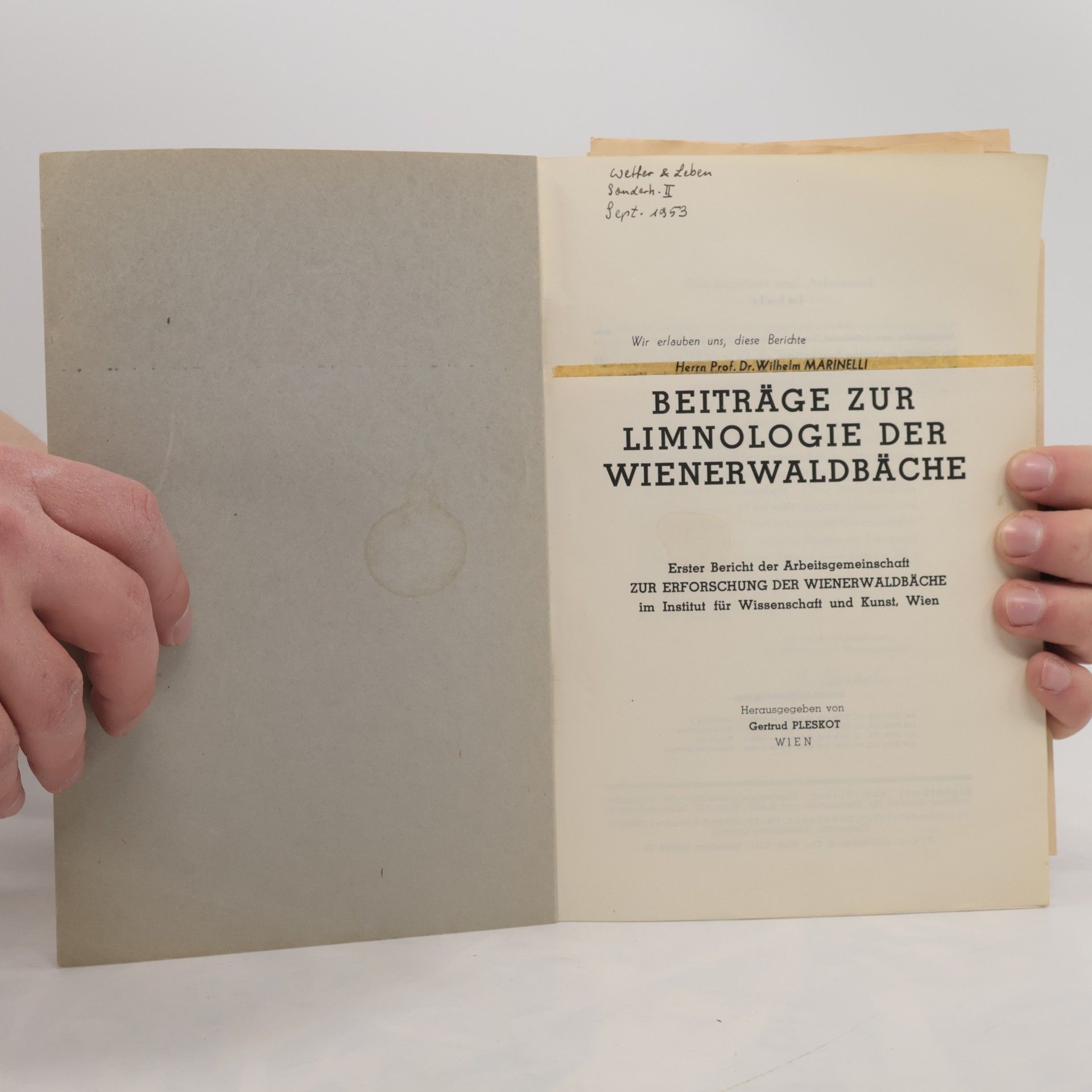 Autorenkollektiv Beiträge zur Limnologie der Wienerwaldbäche