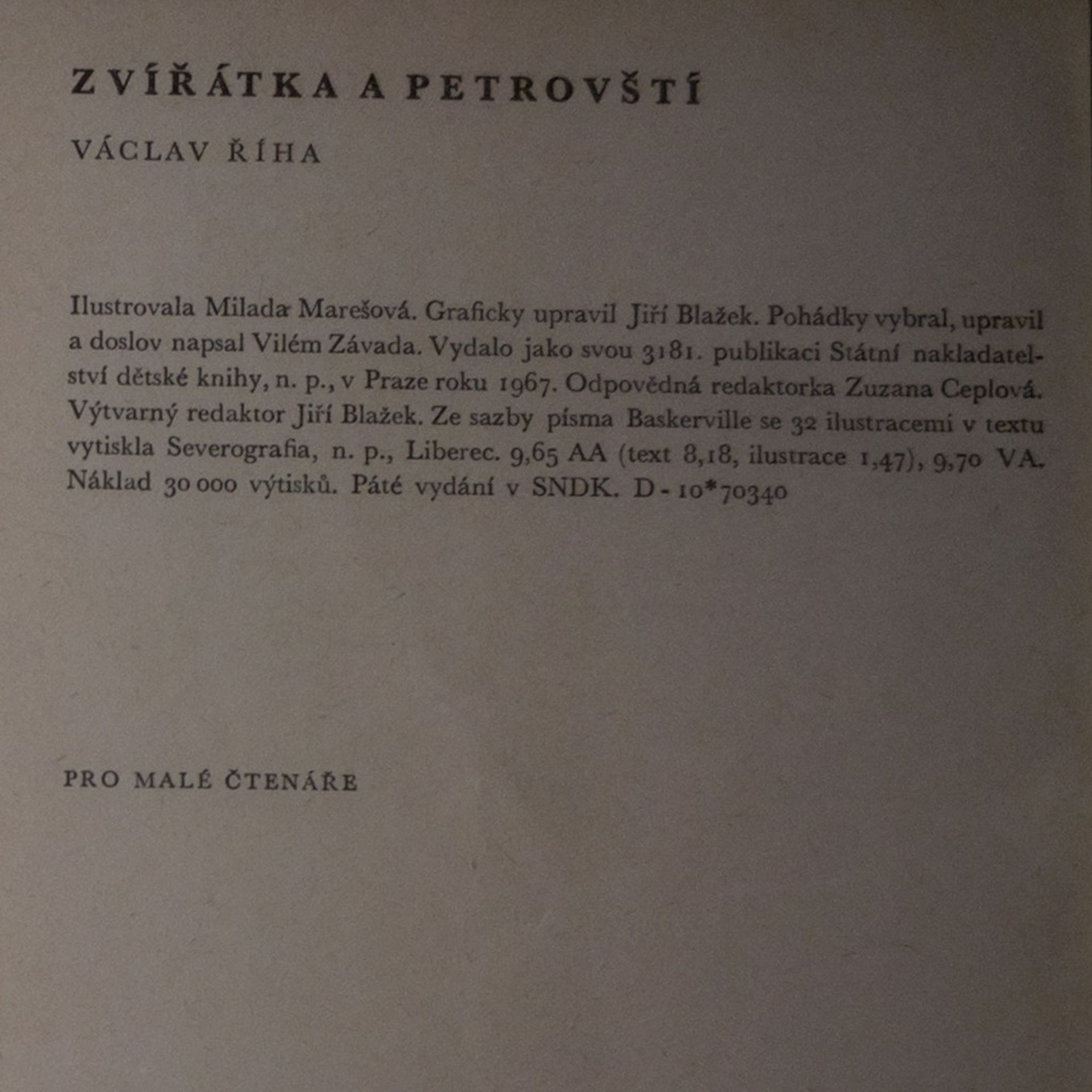Václav Tille Zvířátka a Petrovští