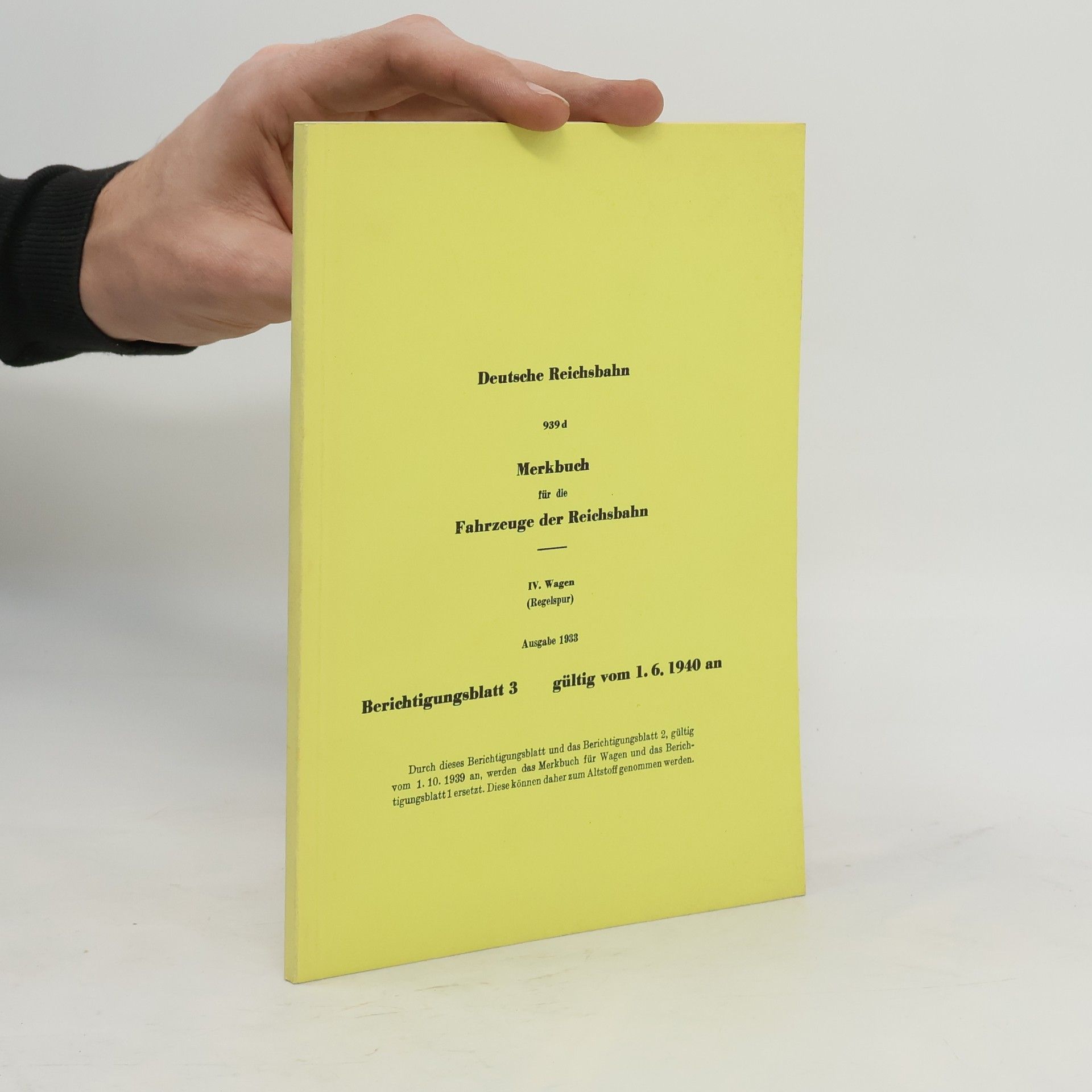 Collectif d'auteurs Merkbuch für die Fahrzeuge der Reichsbahn