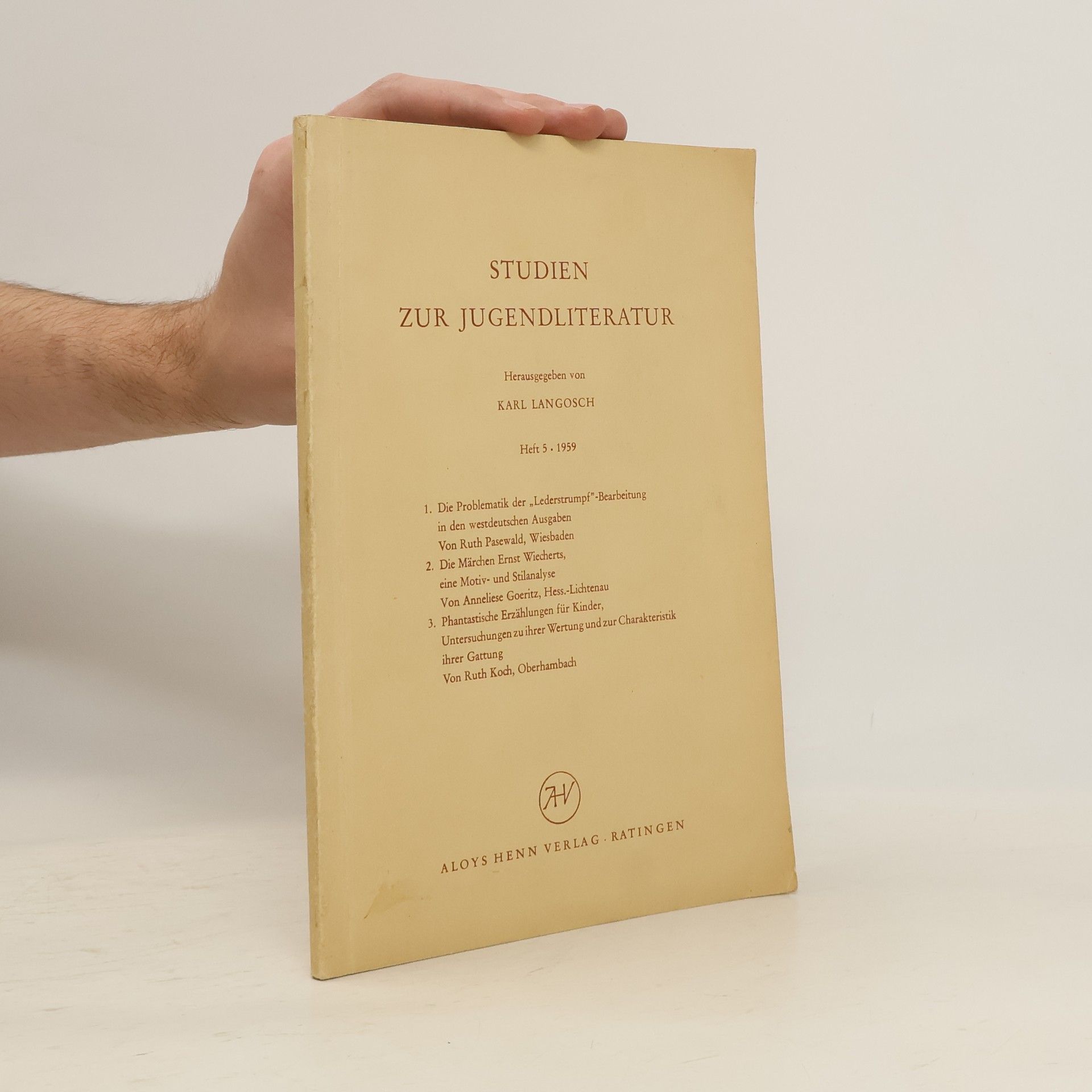 Karl Langosch Studien zur Jugendliteratur 5