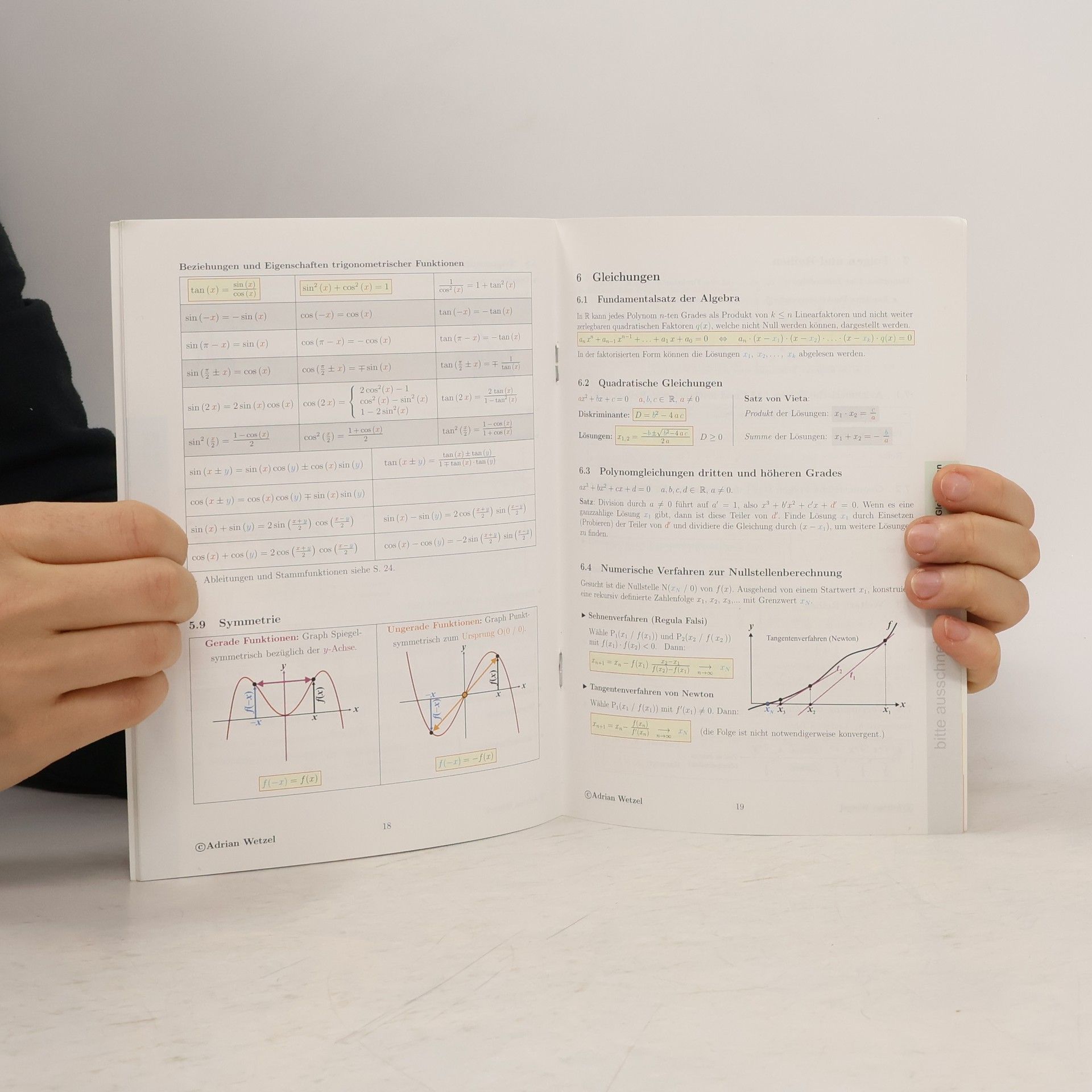 Adrian Wetzel Formelsammlung Mathematik kompakt