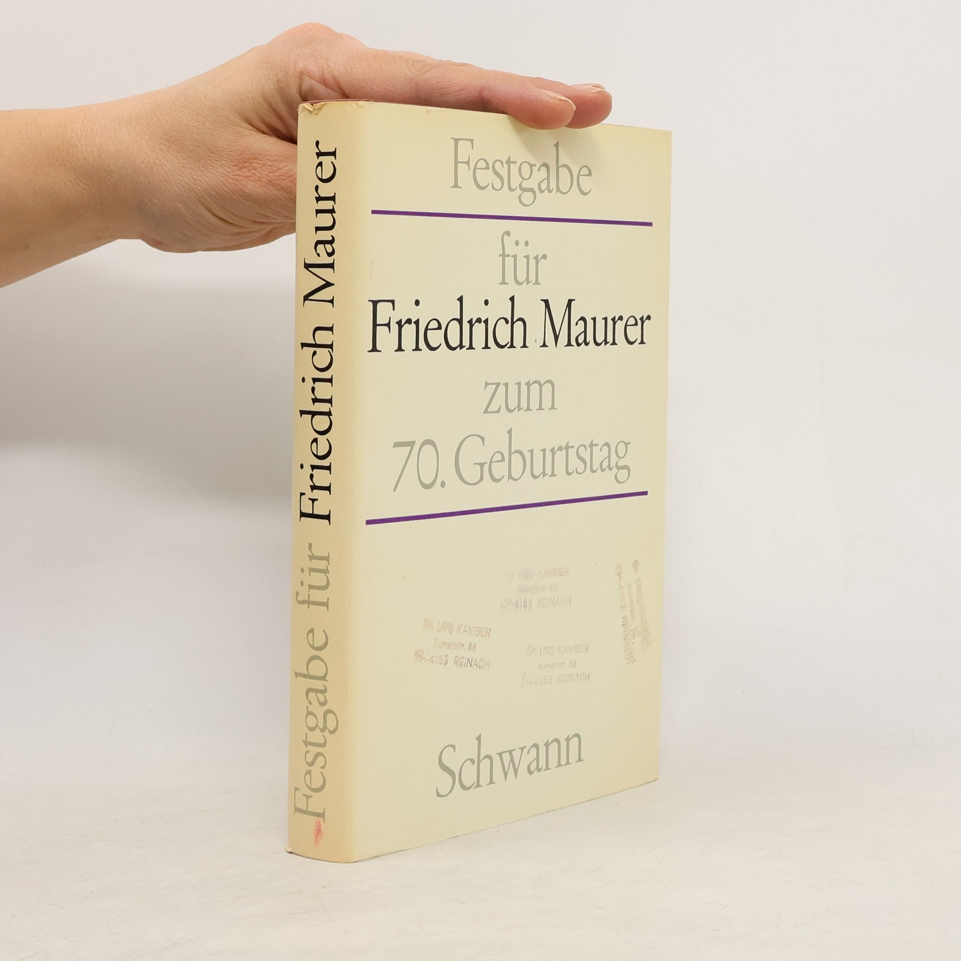 Autorenkollektiv Festgabe für Friedrich Maurer zum 70. Geburtstag
