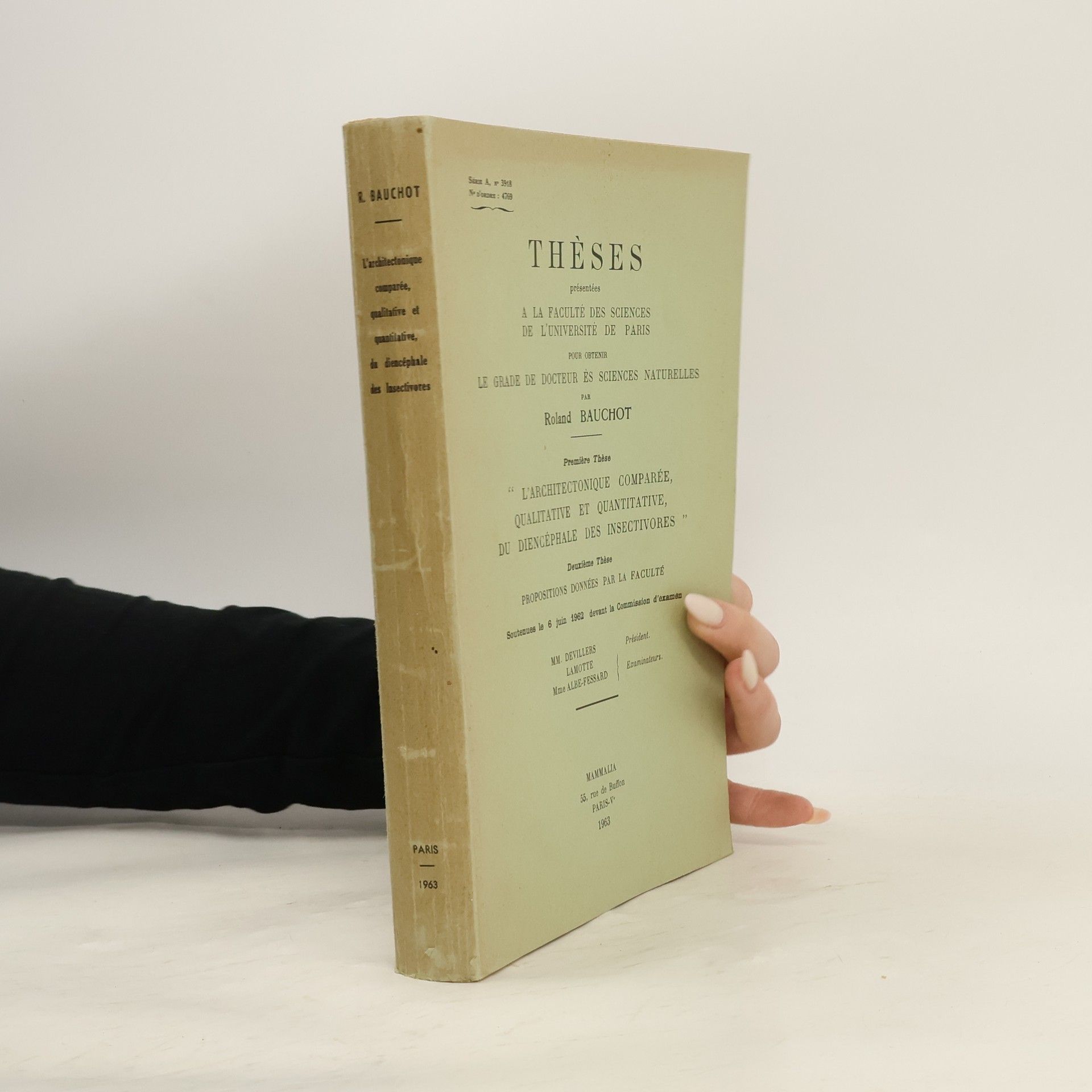 L'architectonique comparée, qualitative et quantitative, du diencéphale des insectivores