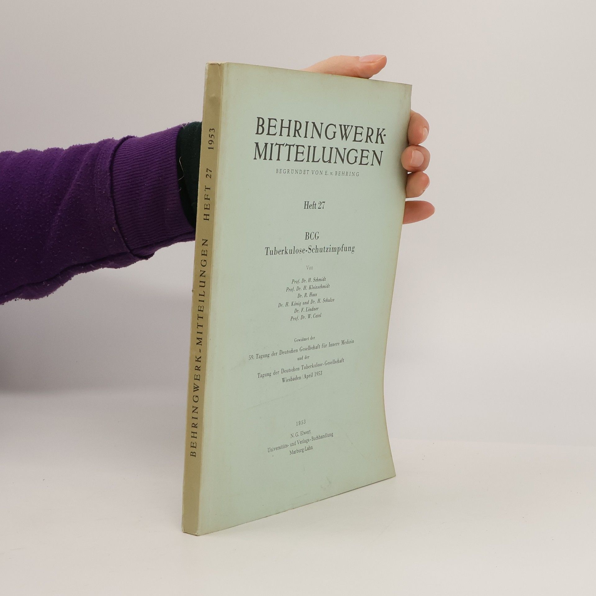 Various authors Behringwerk-Mitteilungen Heft 27