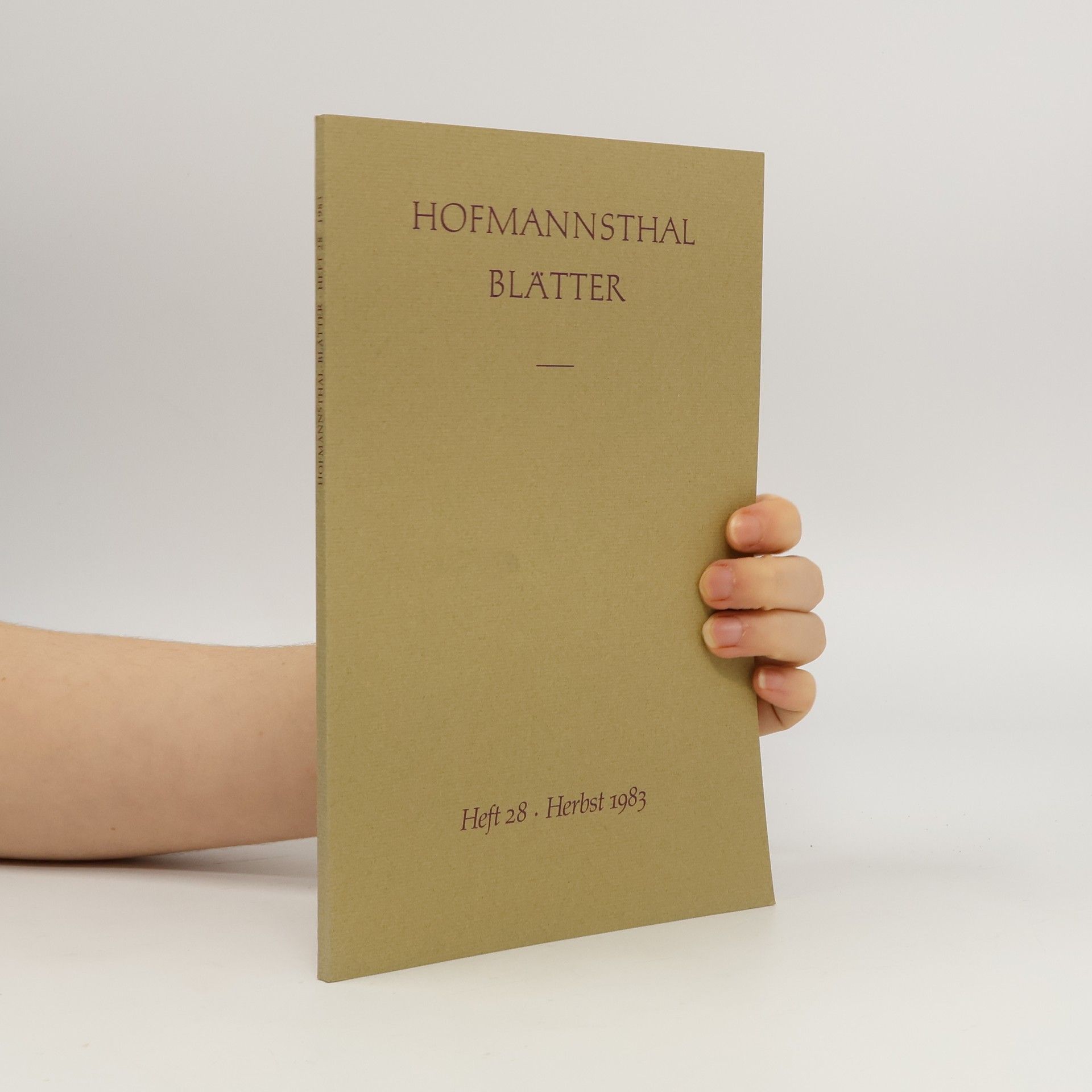 Autorenkollektiv Hofmannsthal Blätter. Heft 28