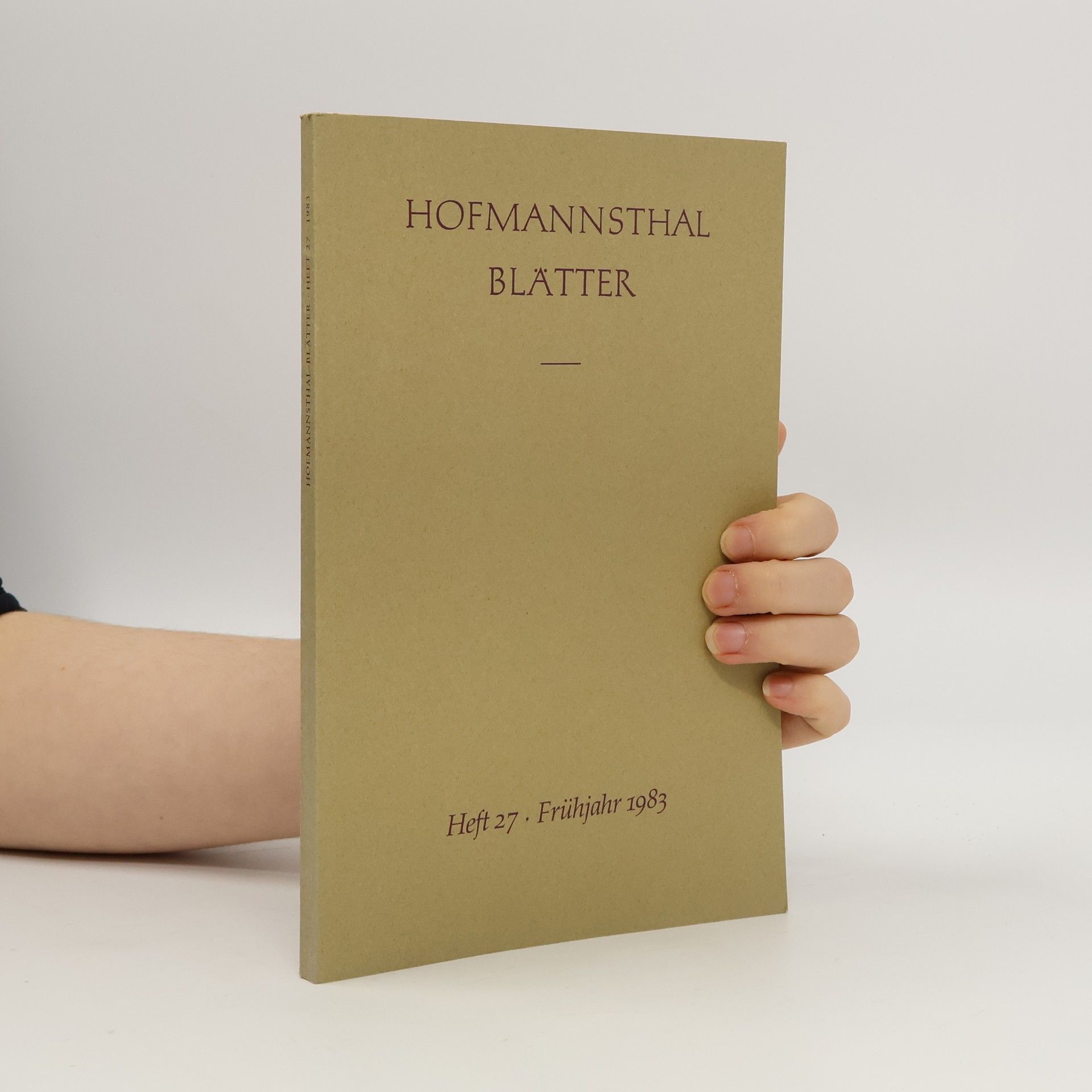 Autorenkollektiv Hofmannsthal-Blätter. Heft 27
