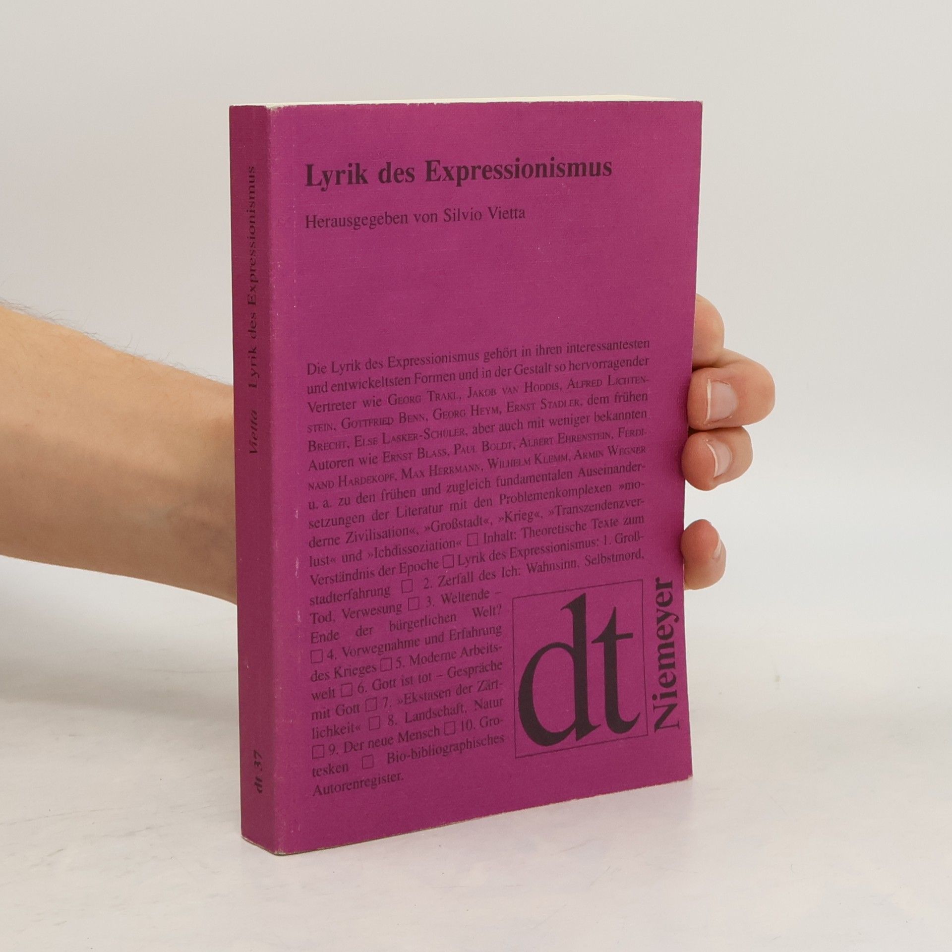 Silvio Vietta Lyrik des Expressionismus