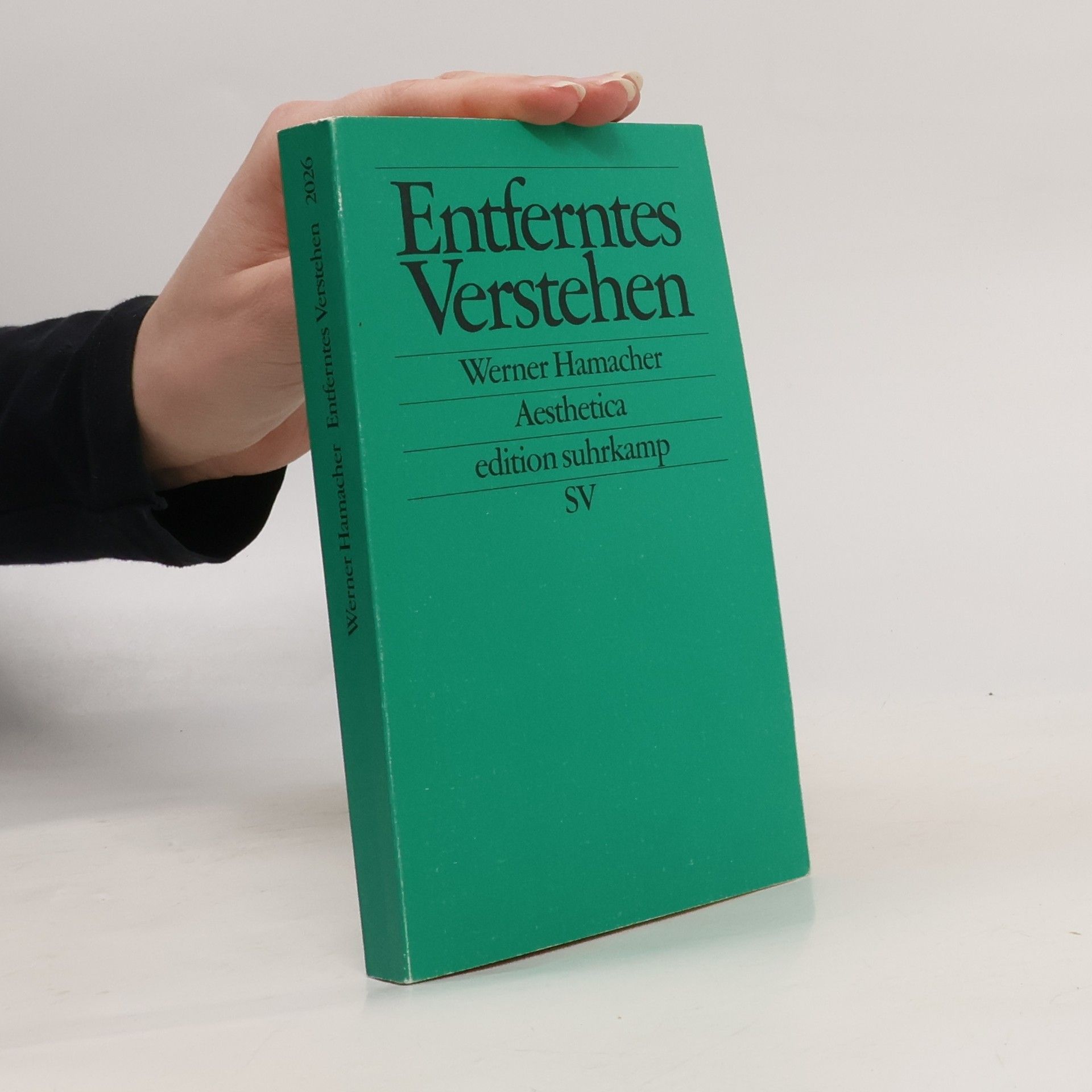 Werner Hamacher Entferntes Verstehen