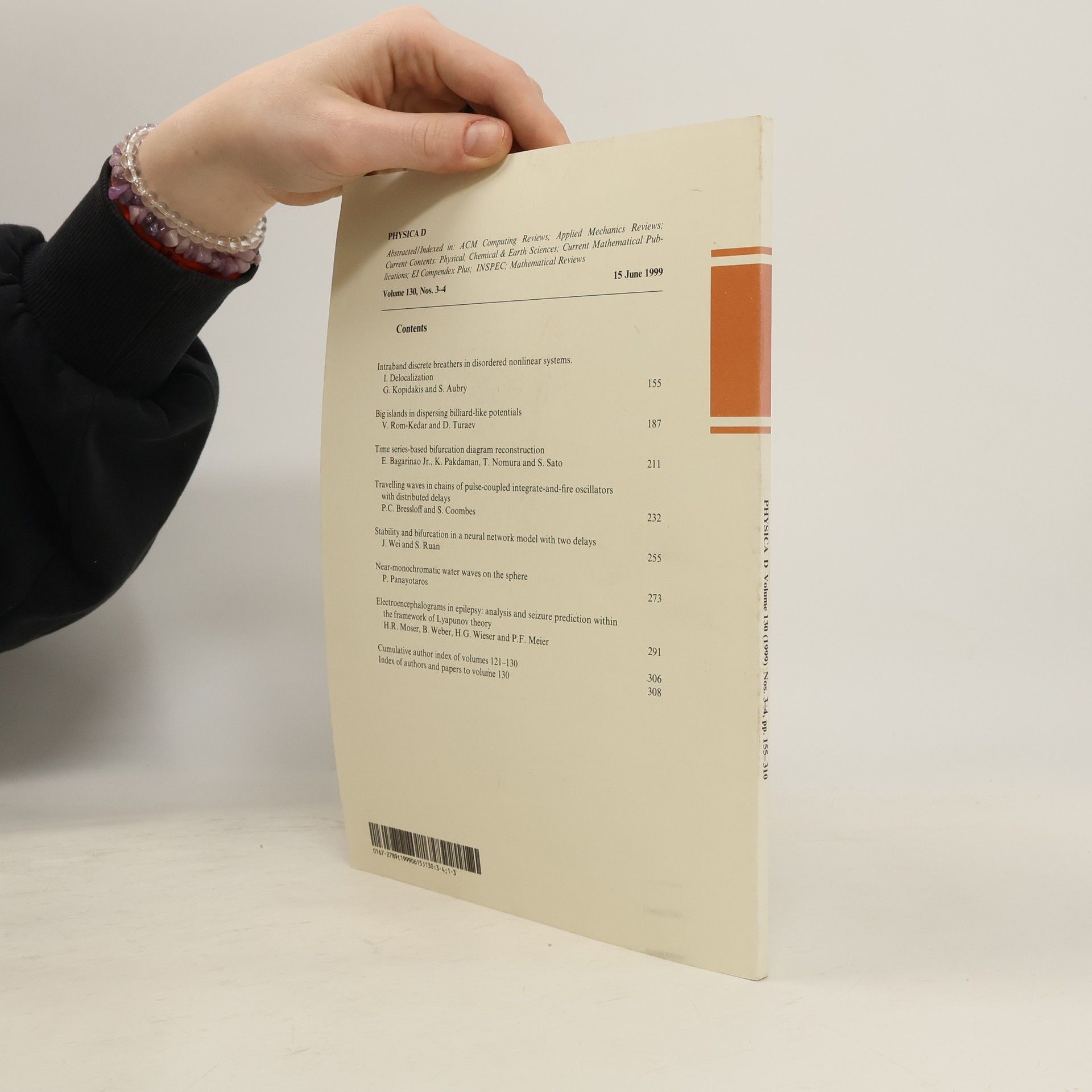 Collectif d'auteurs Physica D. Nonlinear Phenomena 130