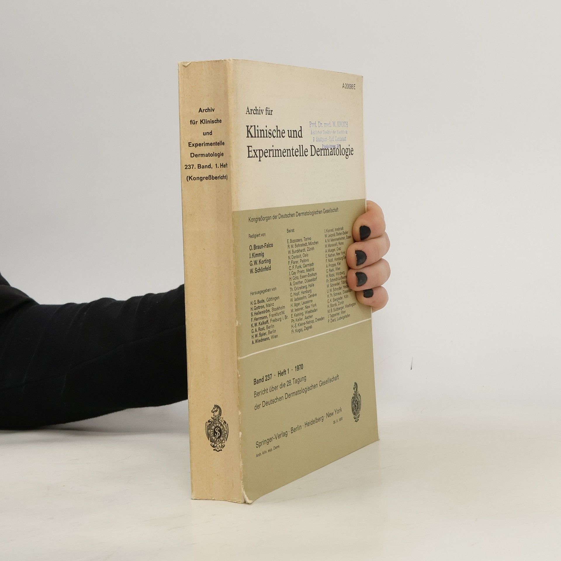 Kolektiv autorů Archiv für Klinische und Experimentelle Dermatologie 237/1